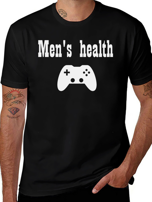 Mens Health Gamer T-Shirt - Black Graphic Tee