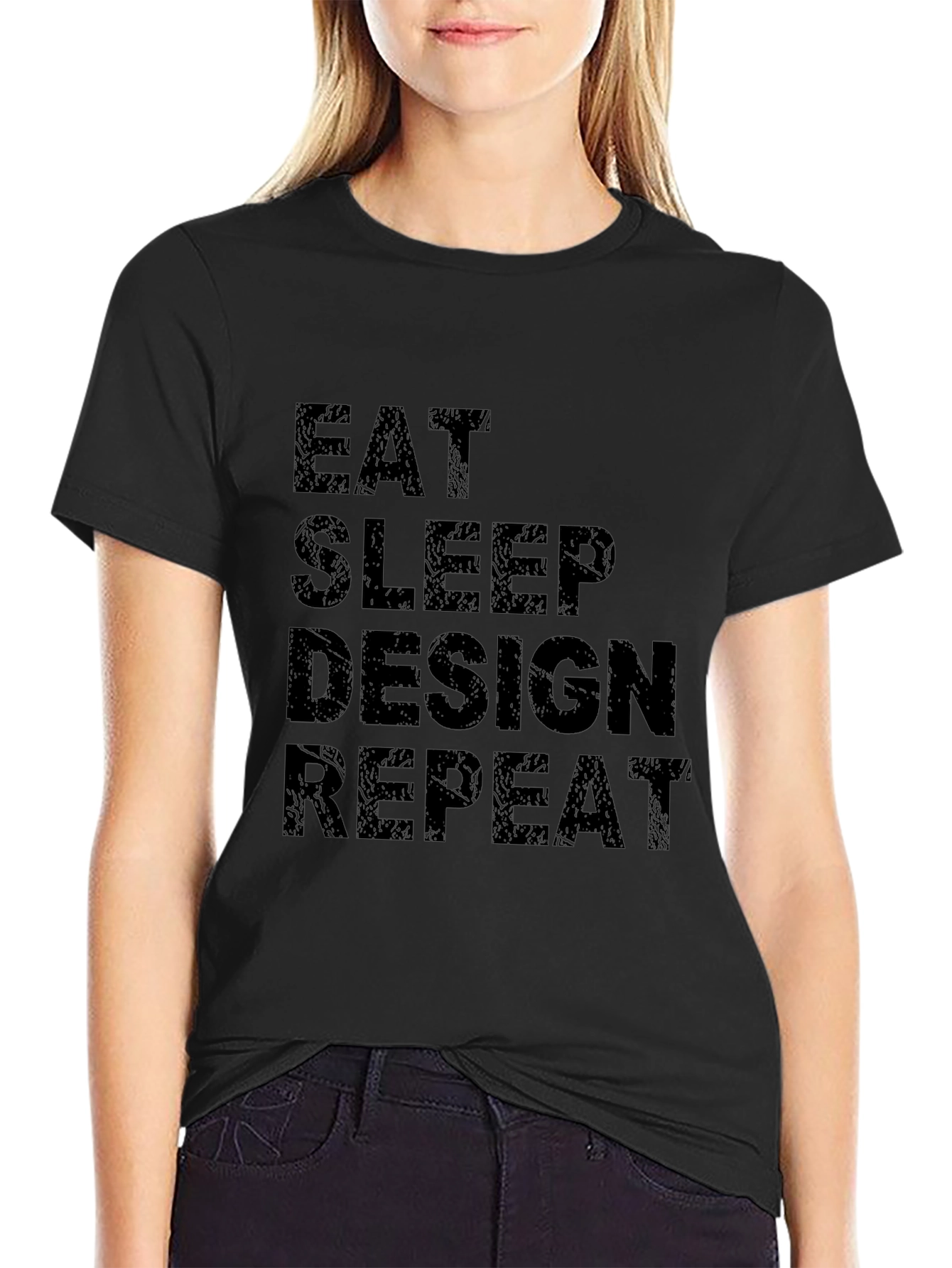 Eat Sleep Design Repeat Black Graphic Tee