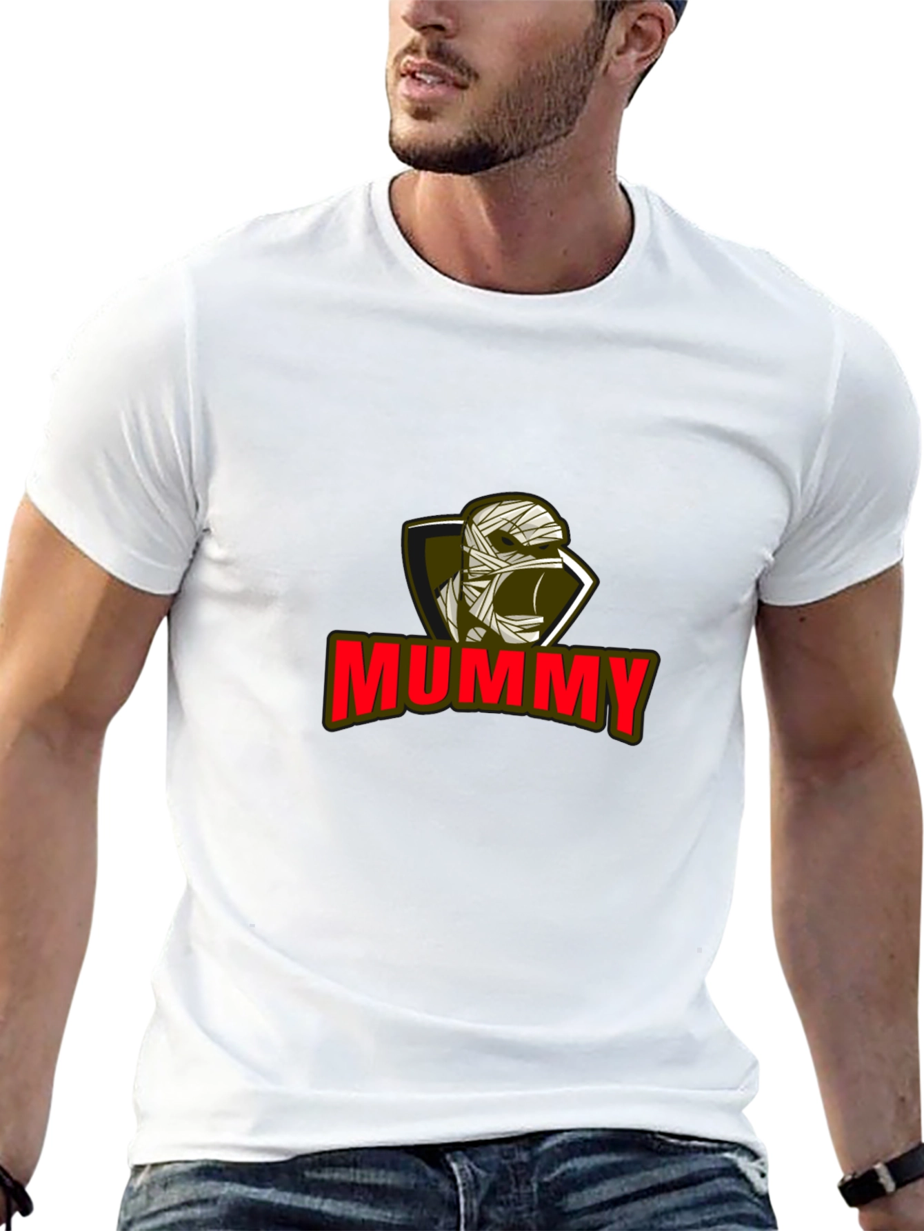 Mummy Graphic Tee - Black Cotton Blend T-Shirt