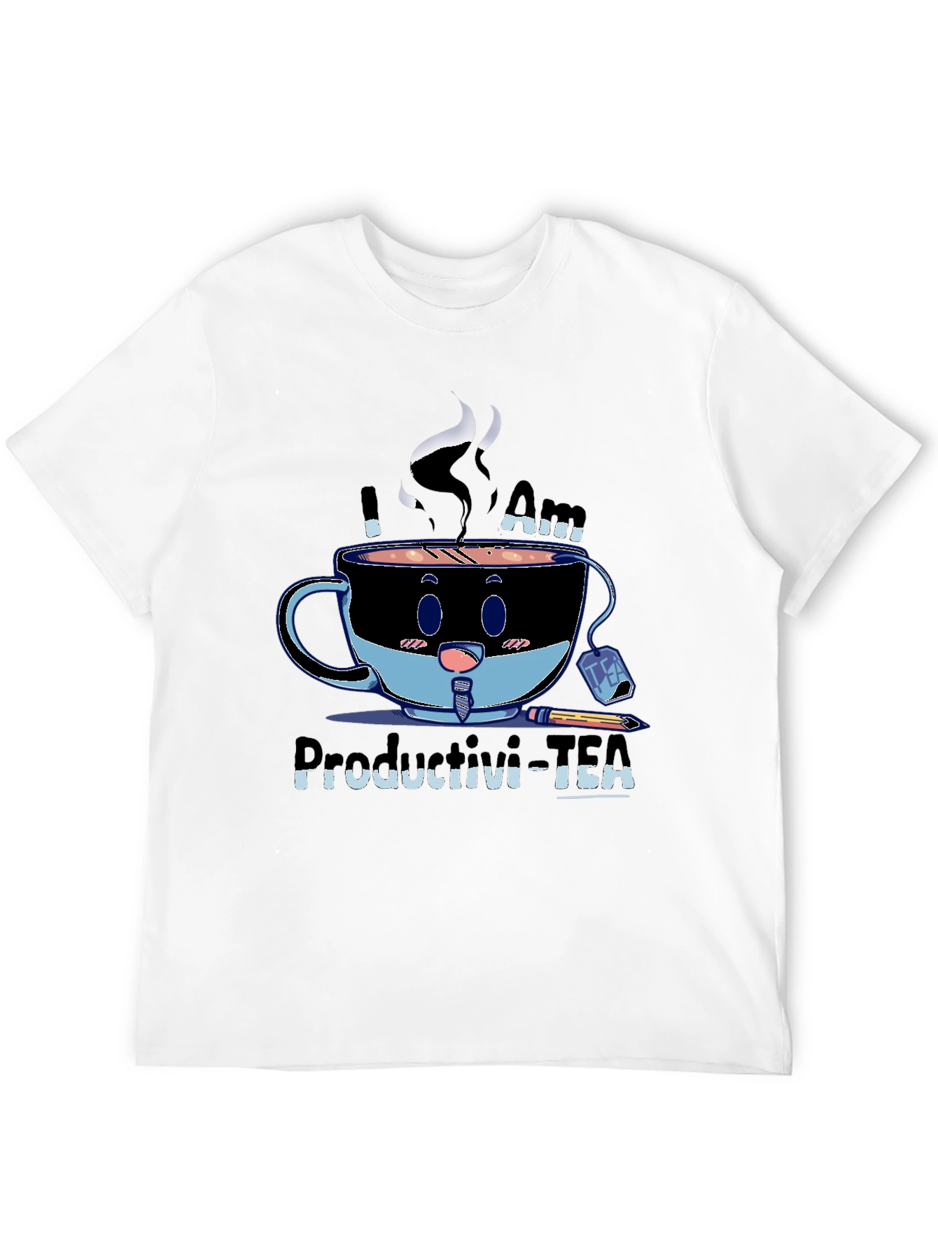 Productivi-Tea T-Shirt - Black Cotton Blend Graphic Tee