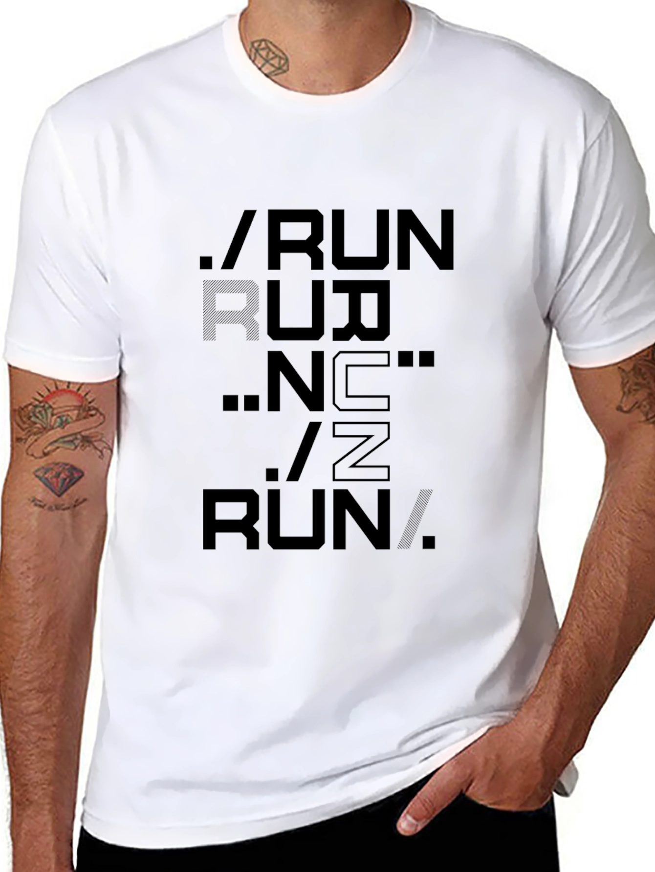 Black Run Graphic Print T-Shirt