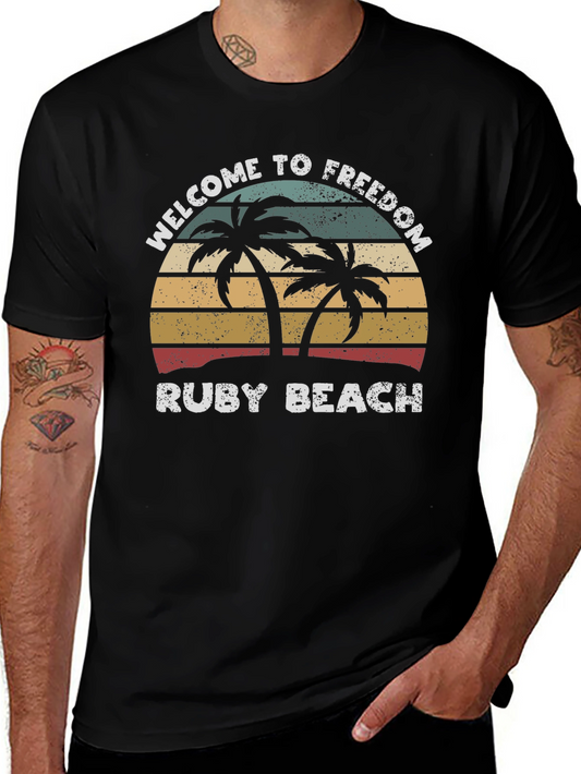 Welcome to Freedom Ruby Beach Graphic Tee