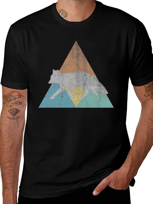 Retro Wolf Triangle Graphic Tee