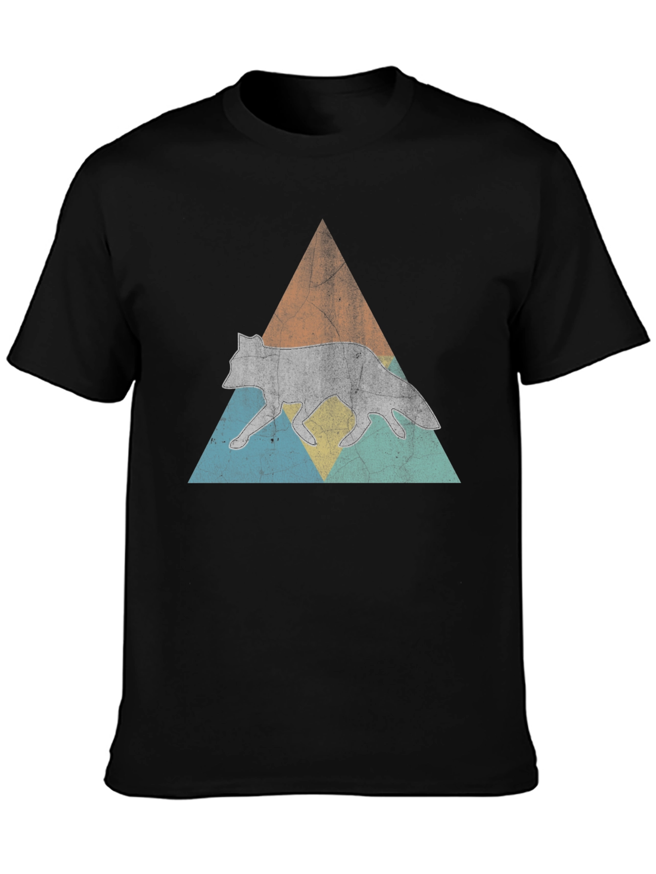 Retro Wolf Triangle Graphic Tee