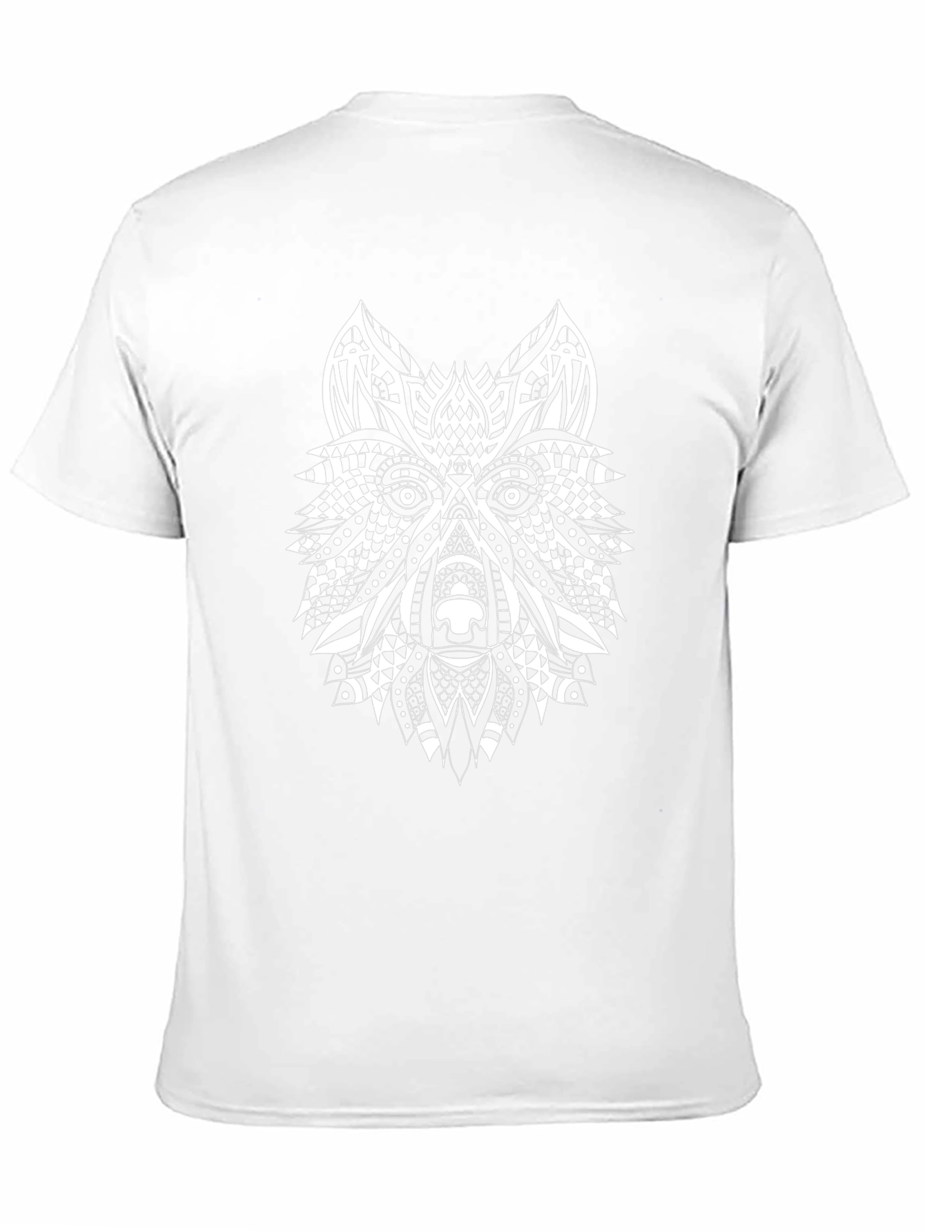 Abstract Wolf Graphic Print T-Shirt