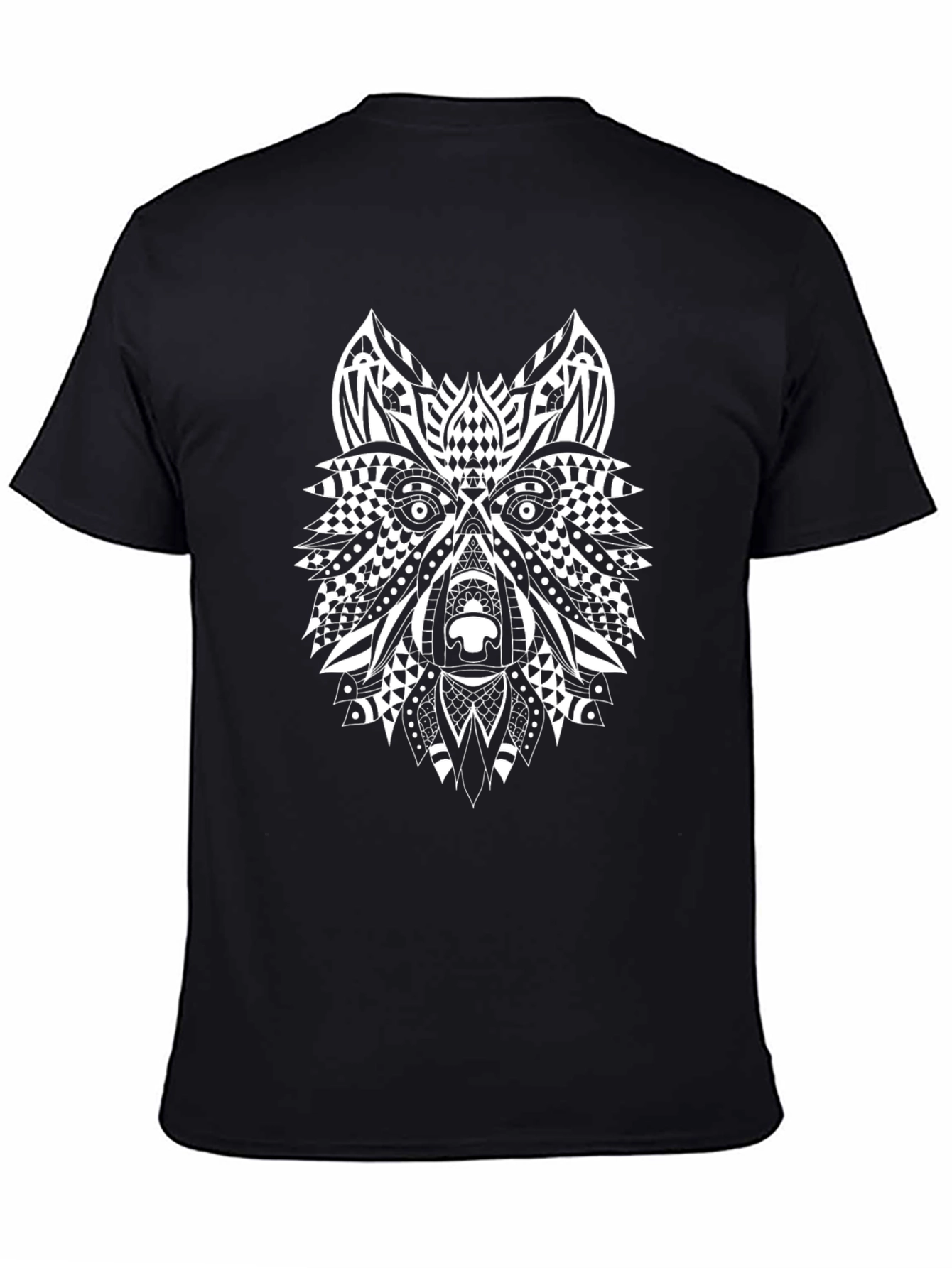 Abstract Wolf Graphic Print T-Shirt