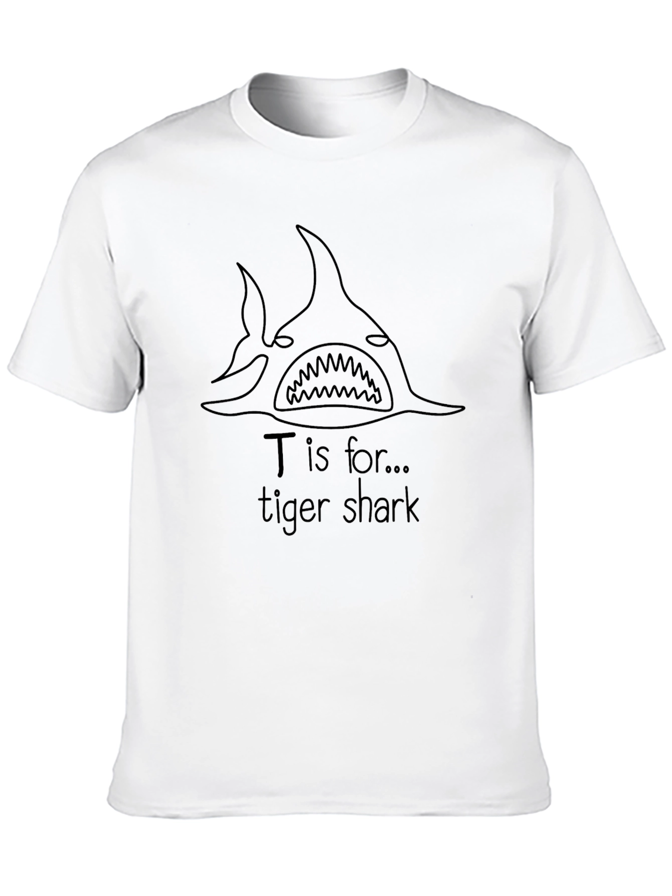 Tiger Shark T-Shirt - Black Cotton Graphic Tee