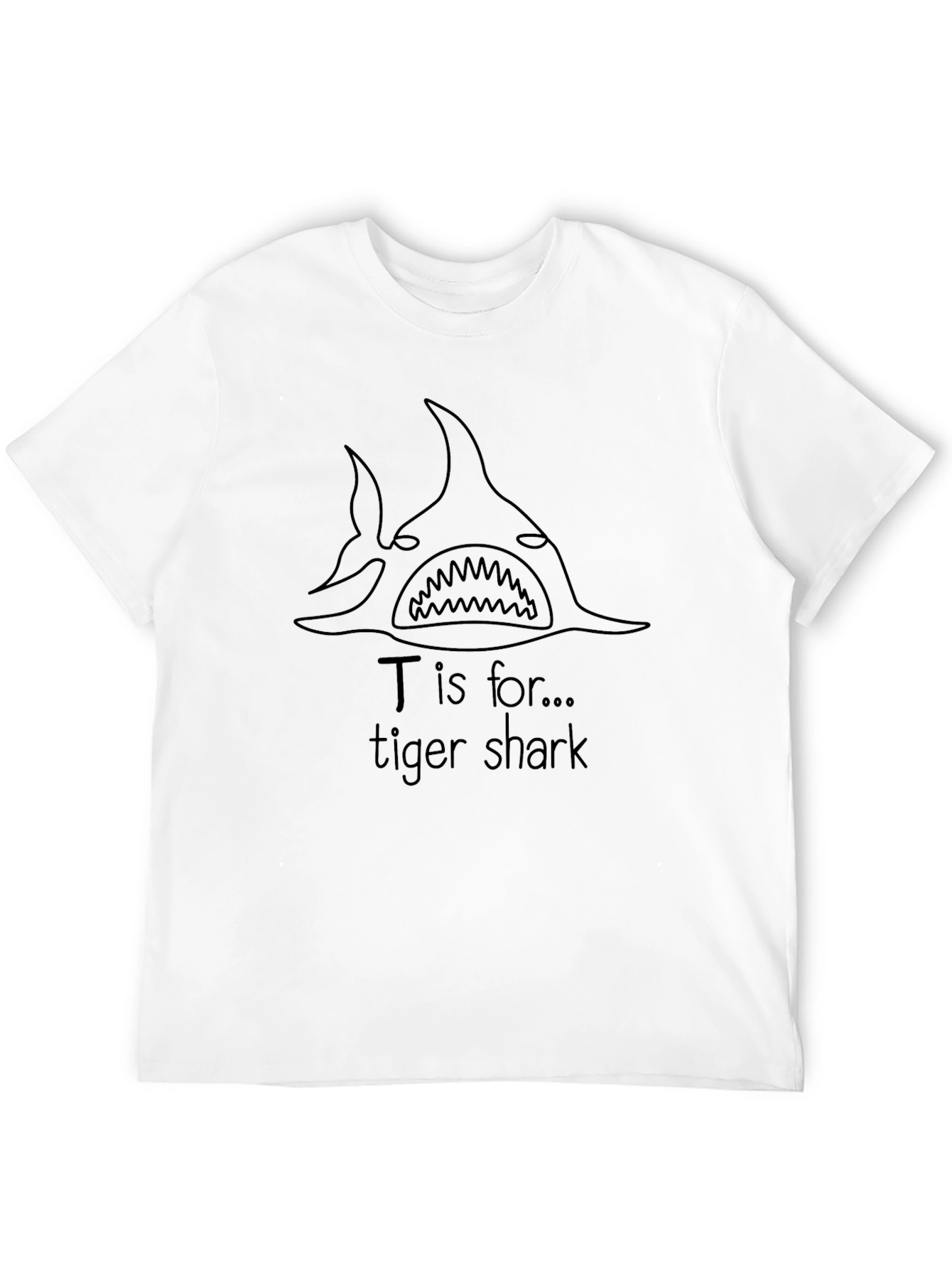 Tiger Shark T-Shirt - Black Cotton Graphic Tee