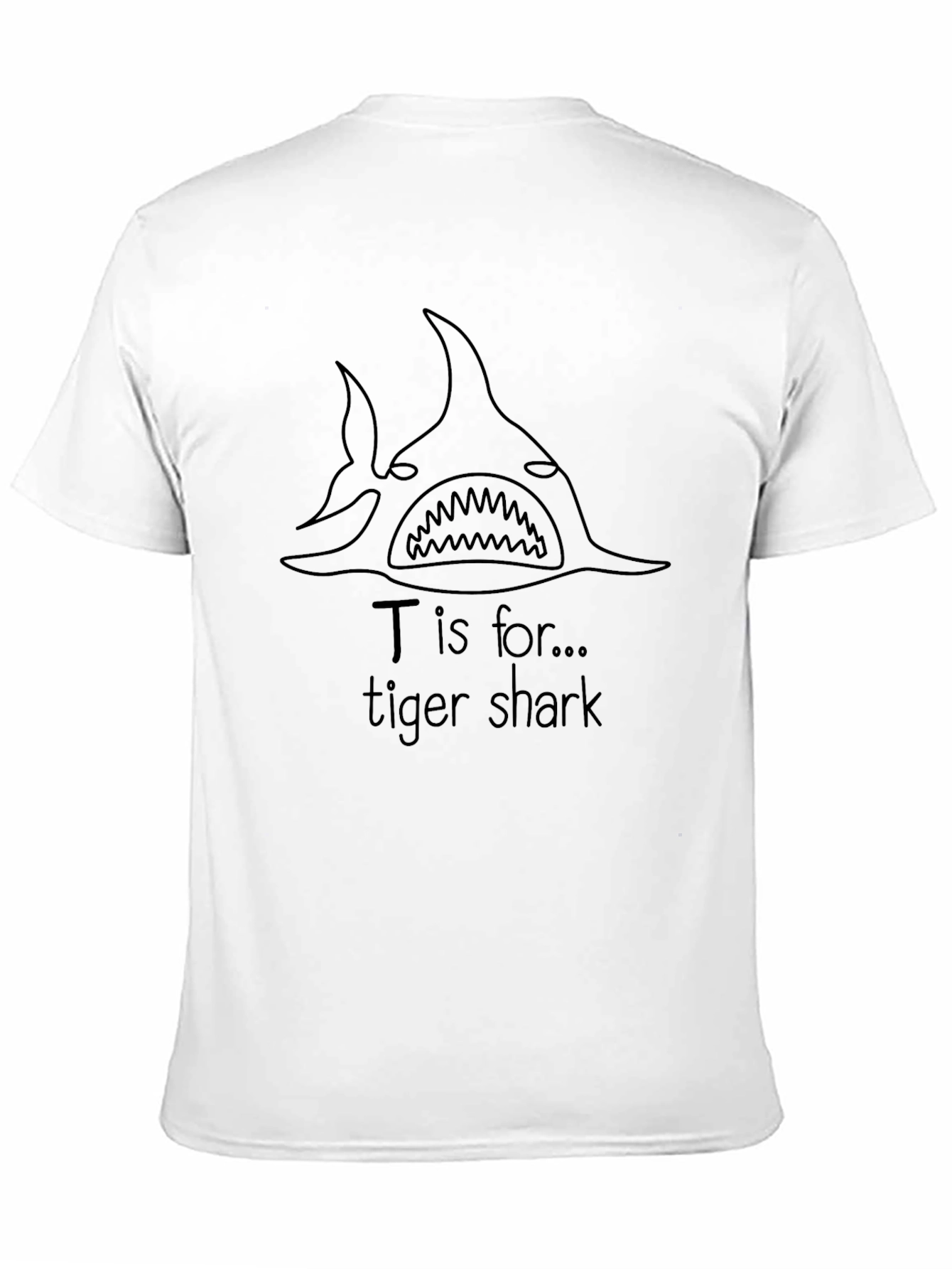 Tiger Shark T-Shirt - Black Cotton Graphic Tee