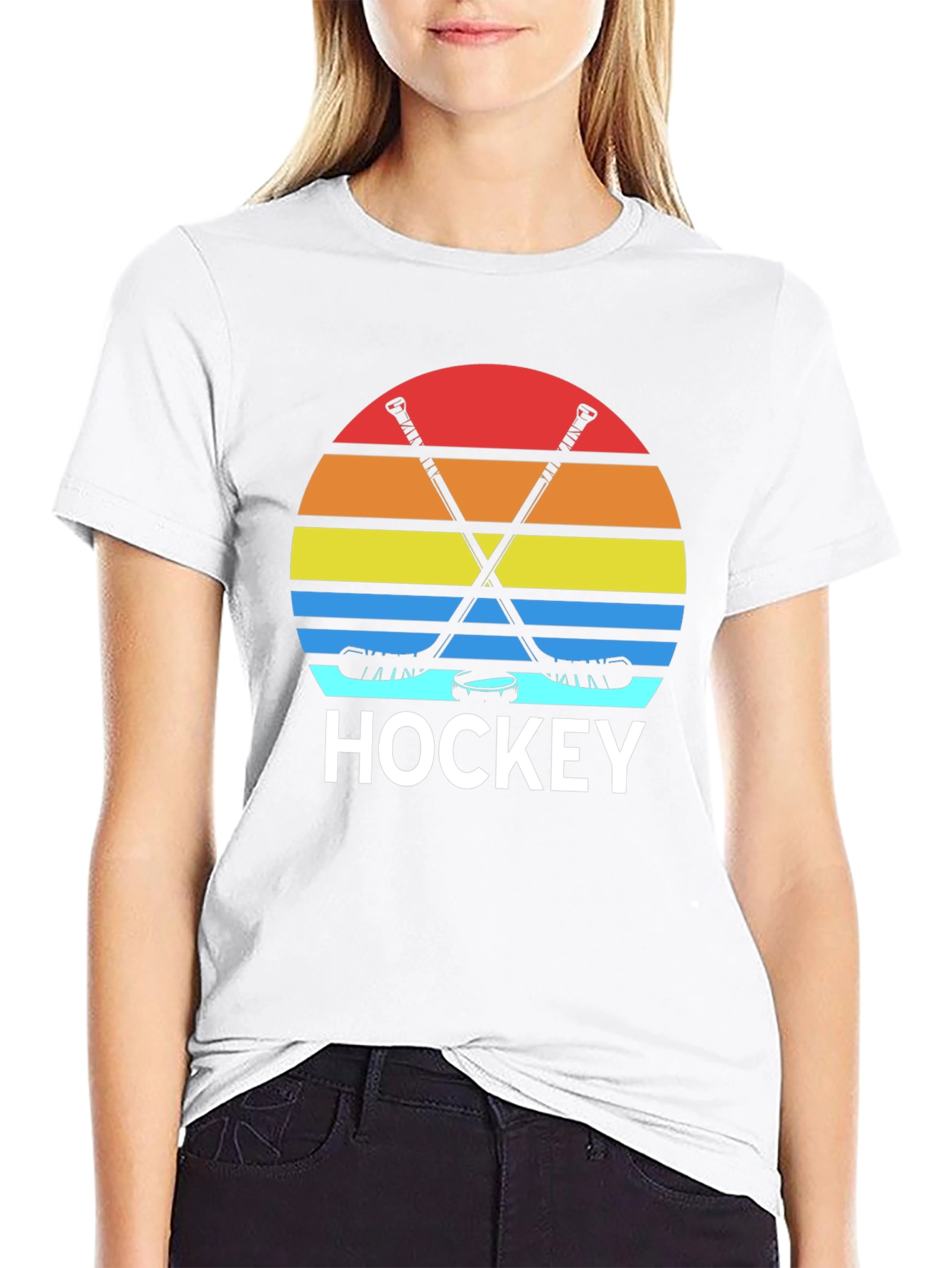 Retro Hockey Sunset Graphic Tee