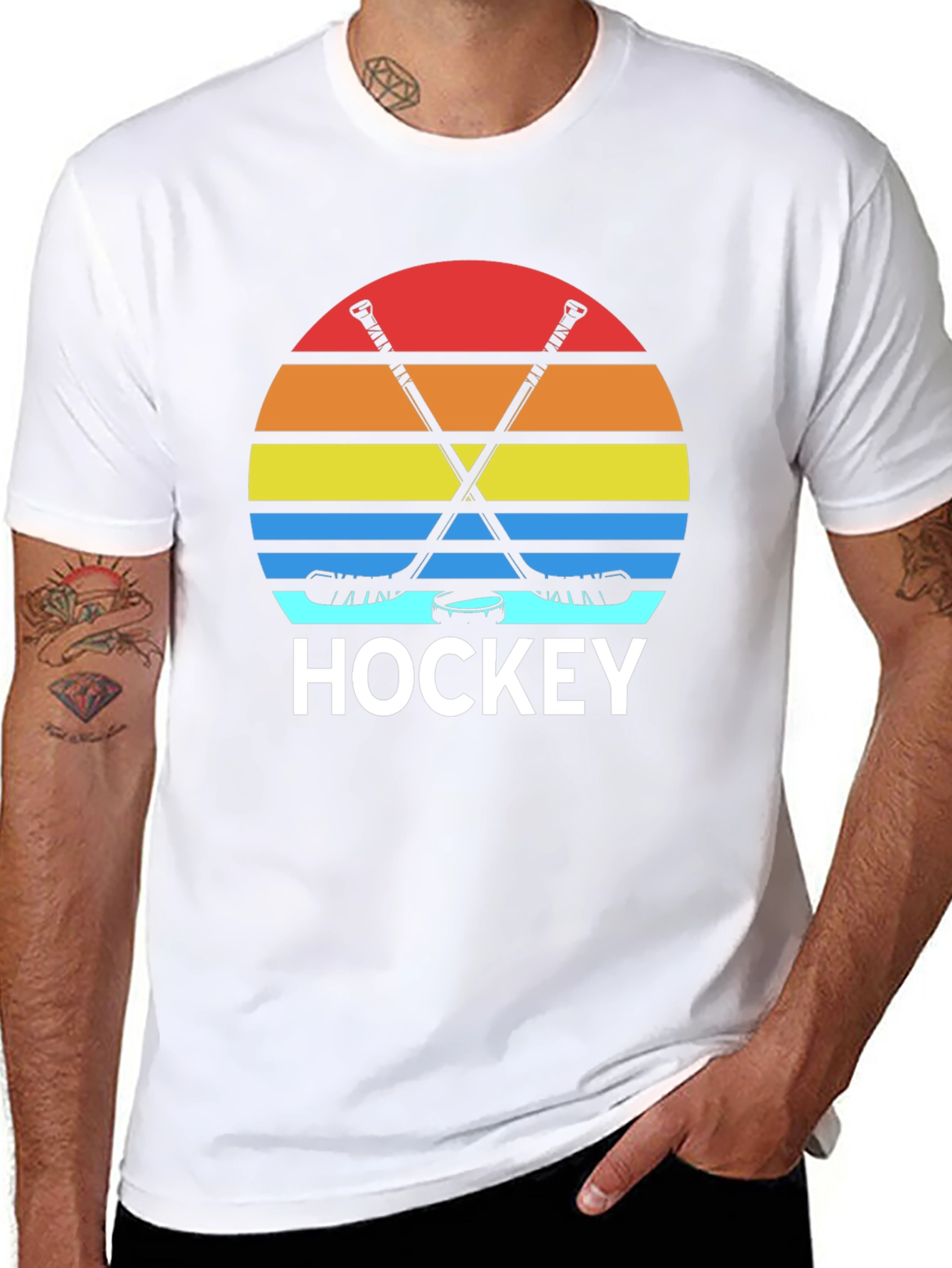 Retro Hockey Sunset Graphic Tee