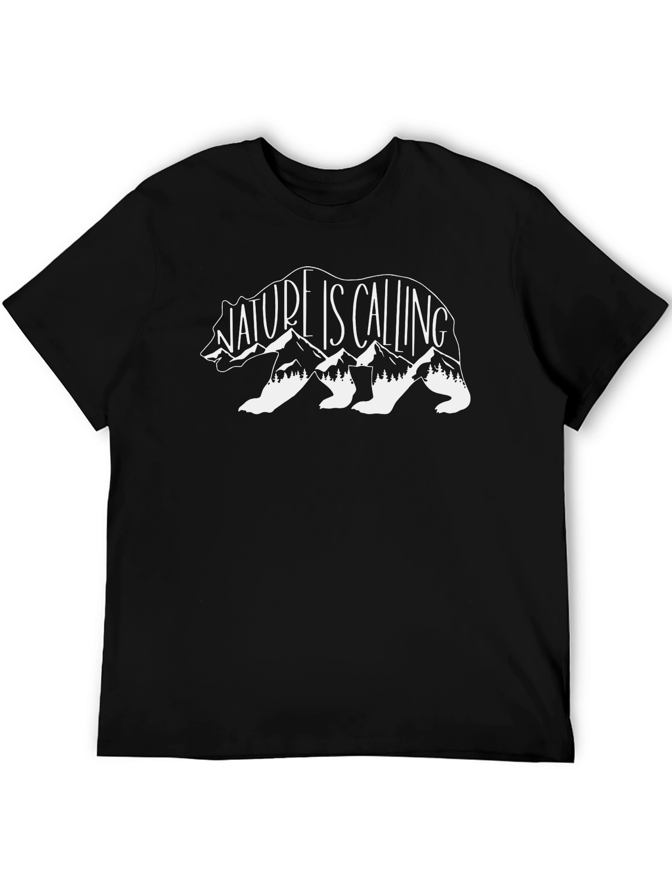 Nature Is Calling Bear Graphic T-Shirt