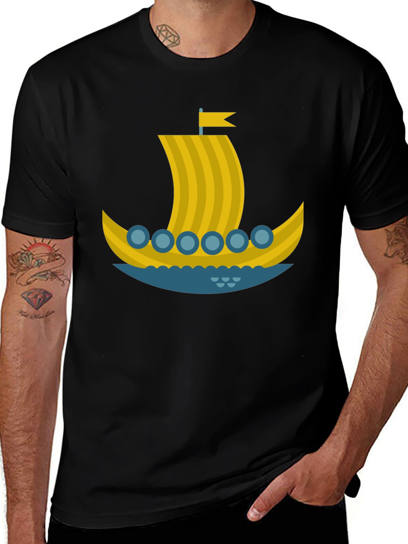 Viking Ship Graphic T-Shirt