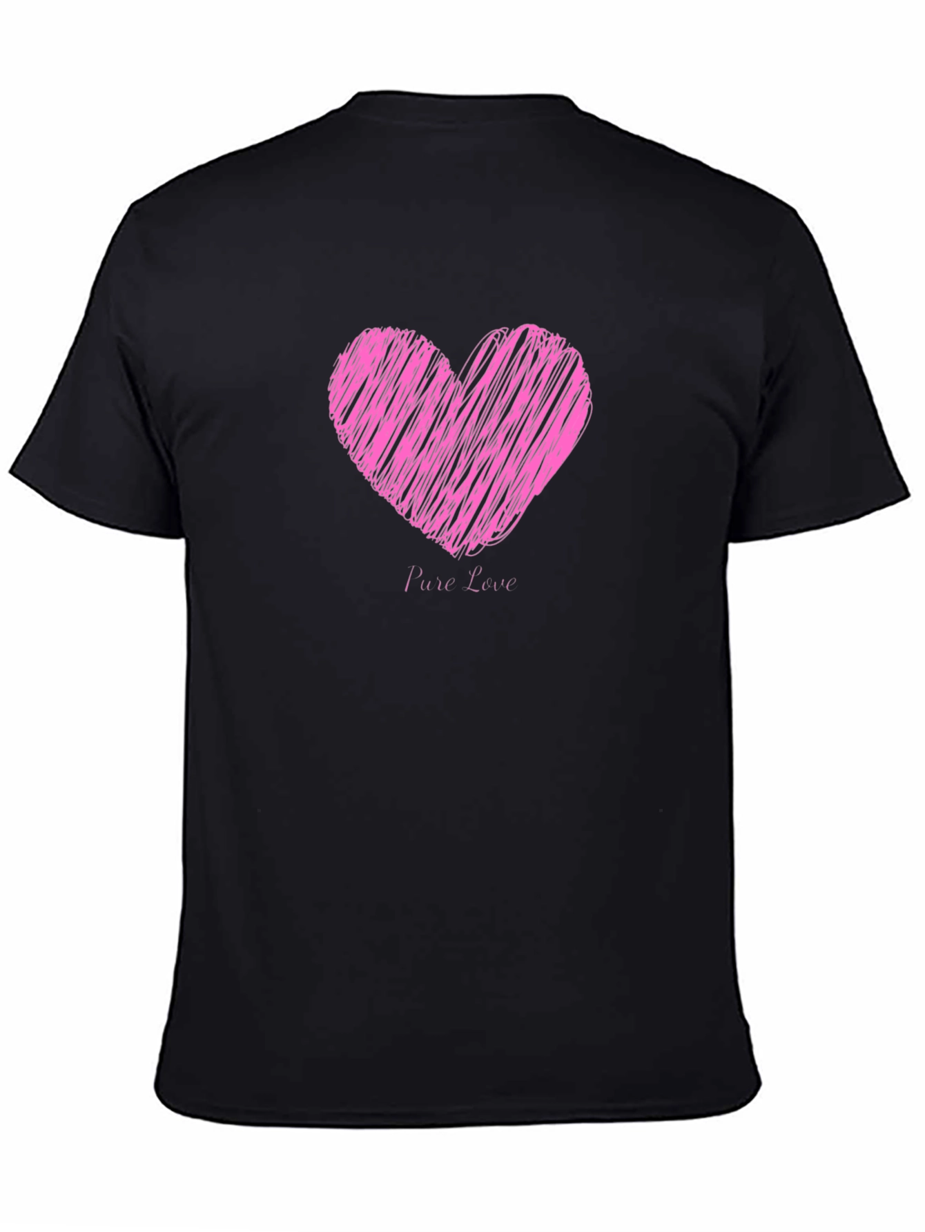 Heart Pure Love Black T-Shirt