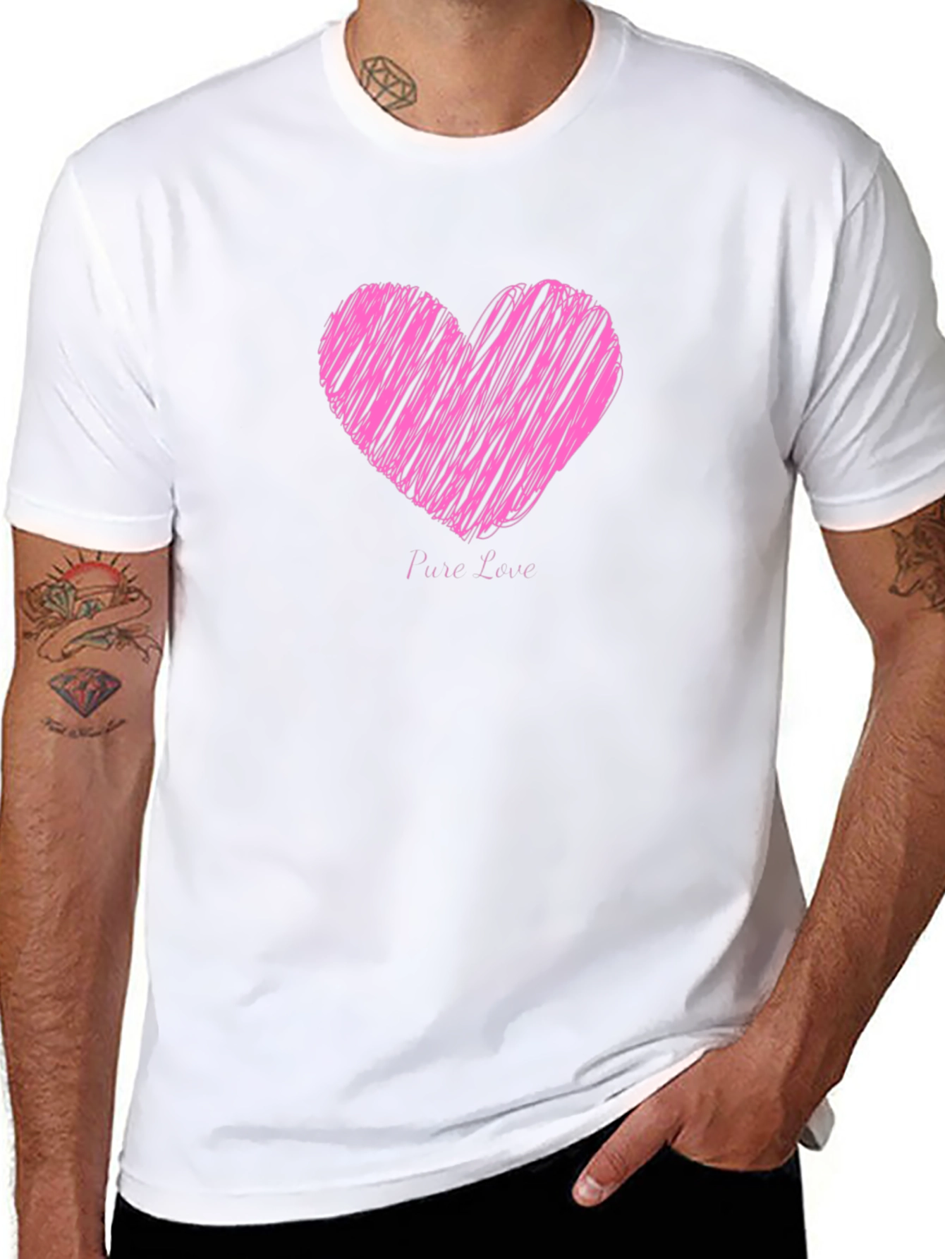 Heart Pure Love Black T-Shirt