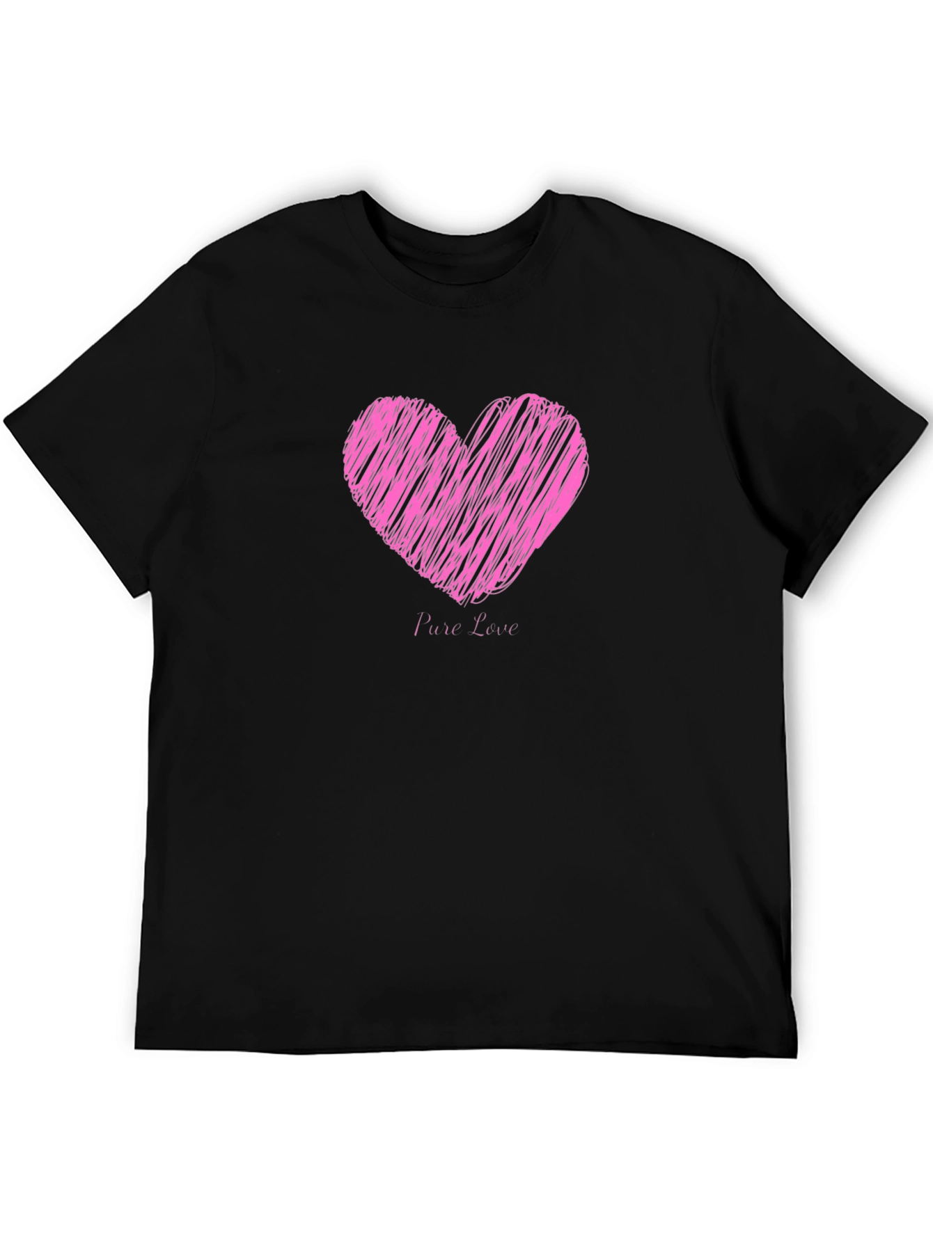 Heart Pure Love Black T-Shirt