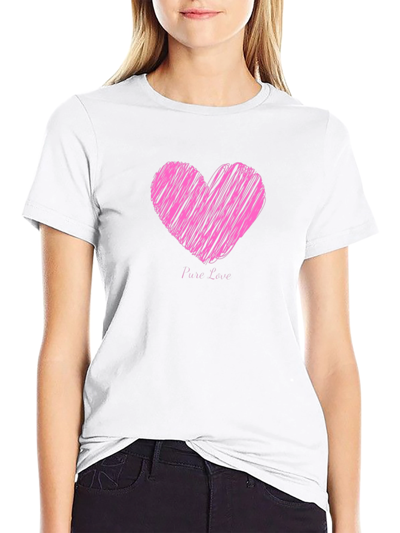 Heart Pure Love Black T-Shirt