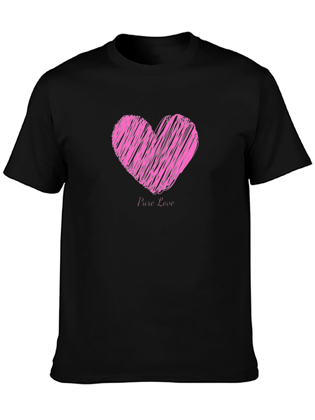 Heart Pure Love Black T-Shirt