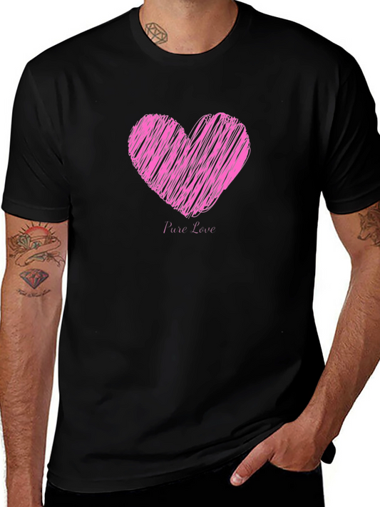 Heart Pure Love Black T-Shirt
