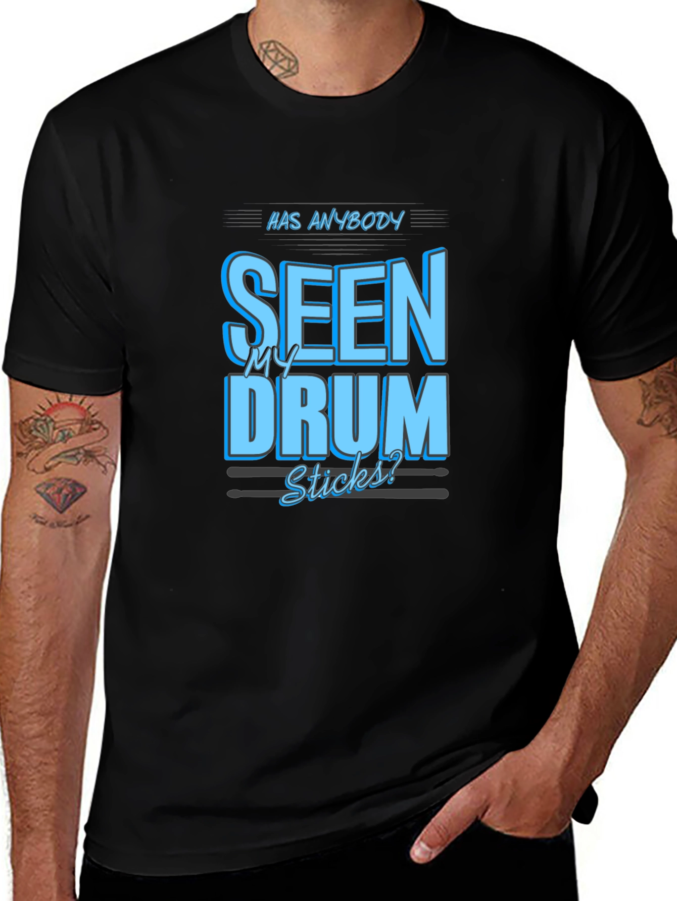 Drum Sticks Graphic Tee - Musicians Humor T-Shirt