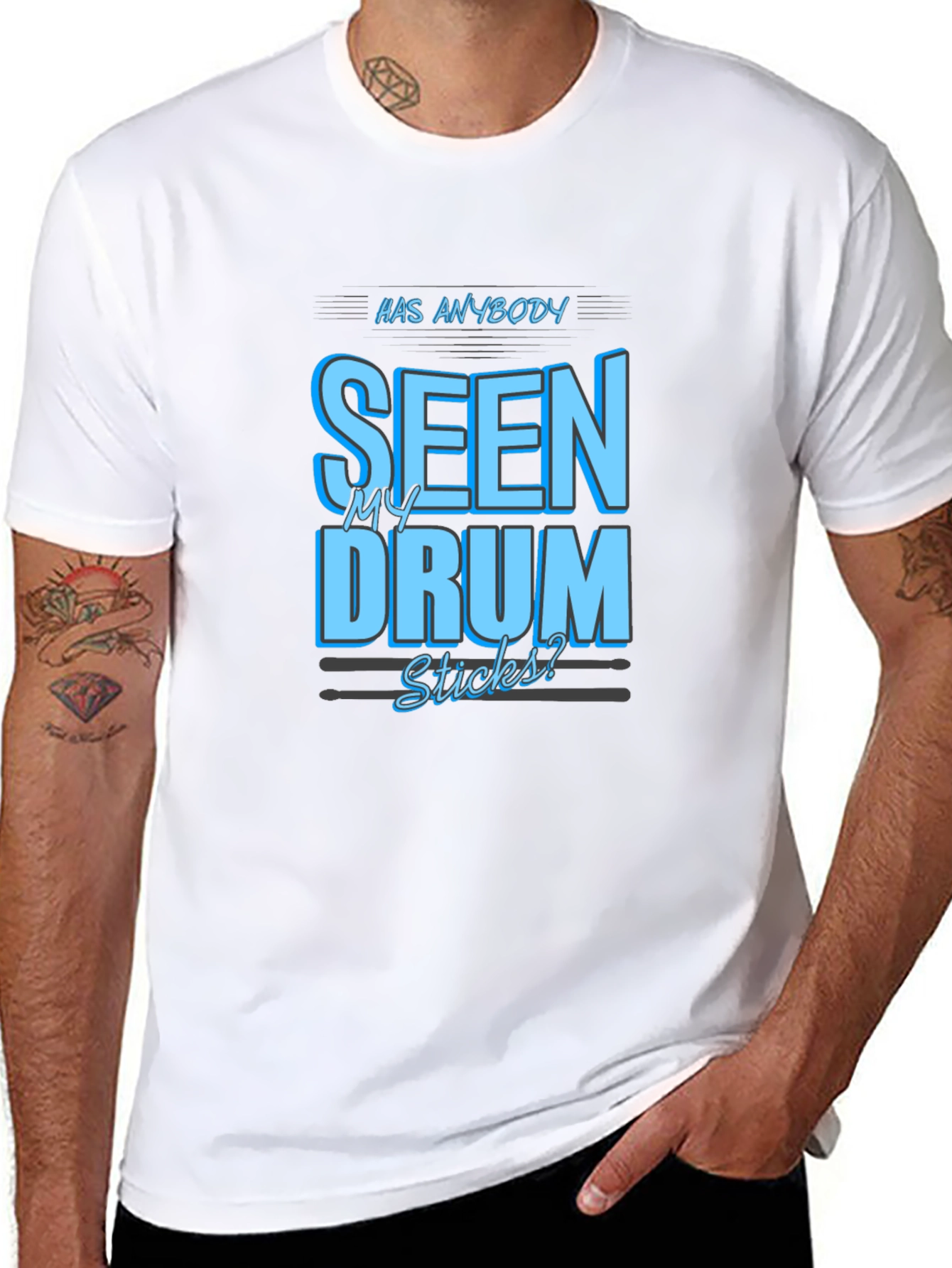 Drum Sticks Graphic Tee - Musicians Humor T-Shirt