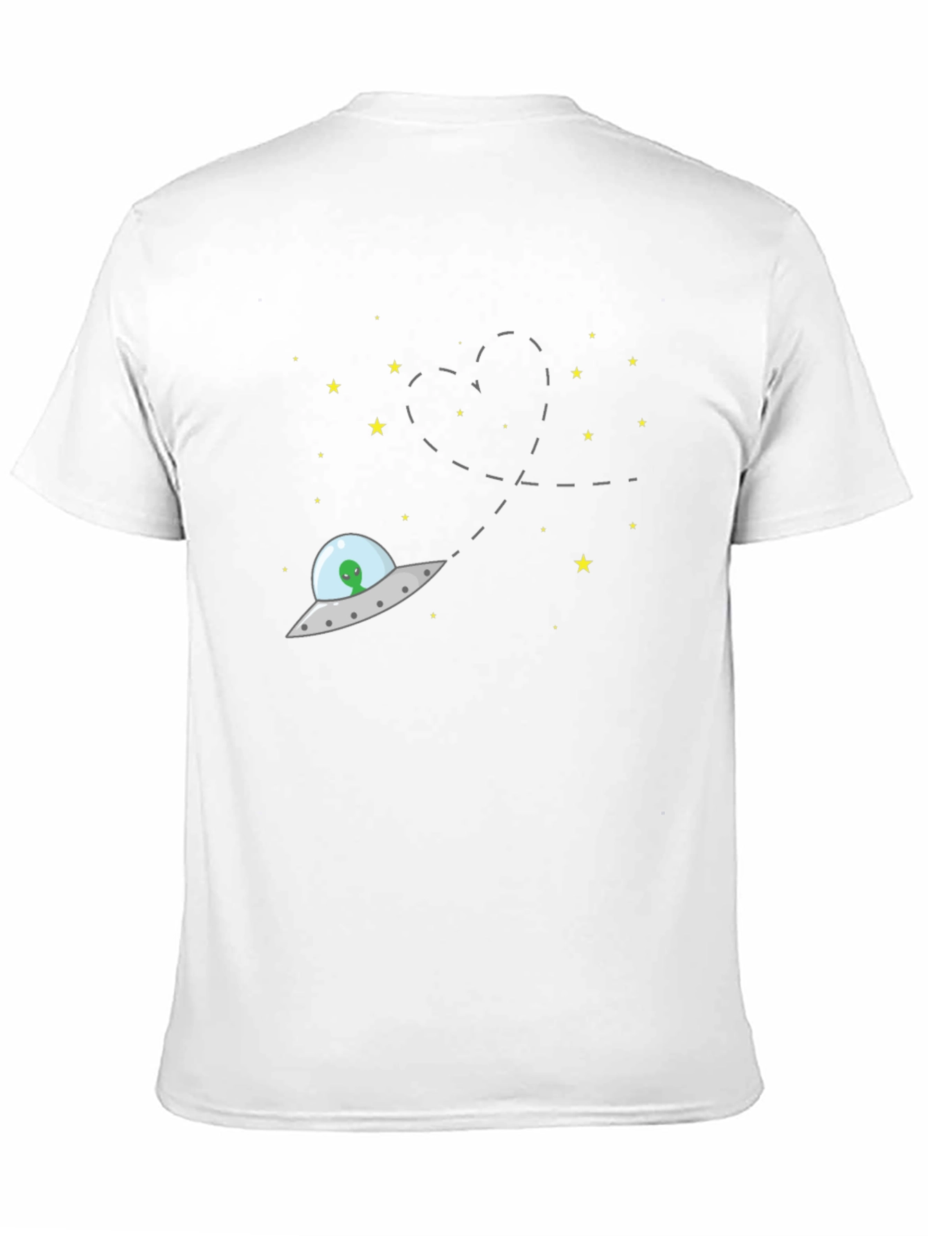 Alien UFO Heart Trail Graphic T-Shirt