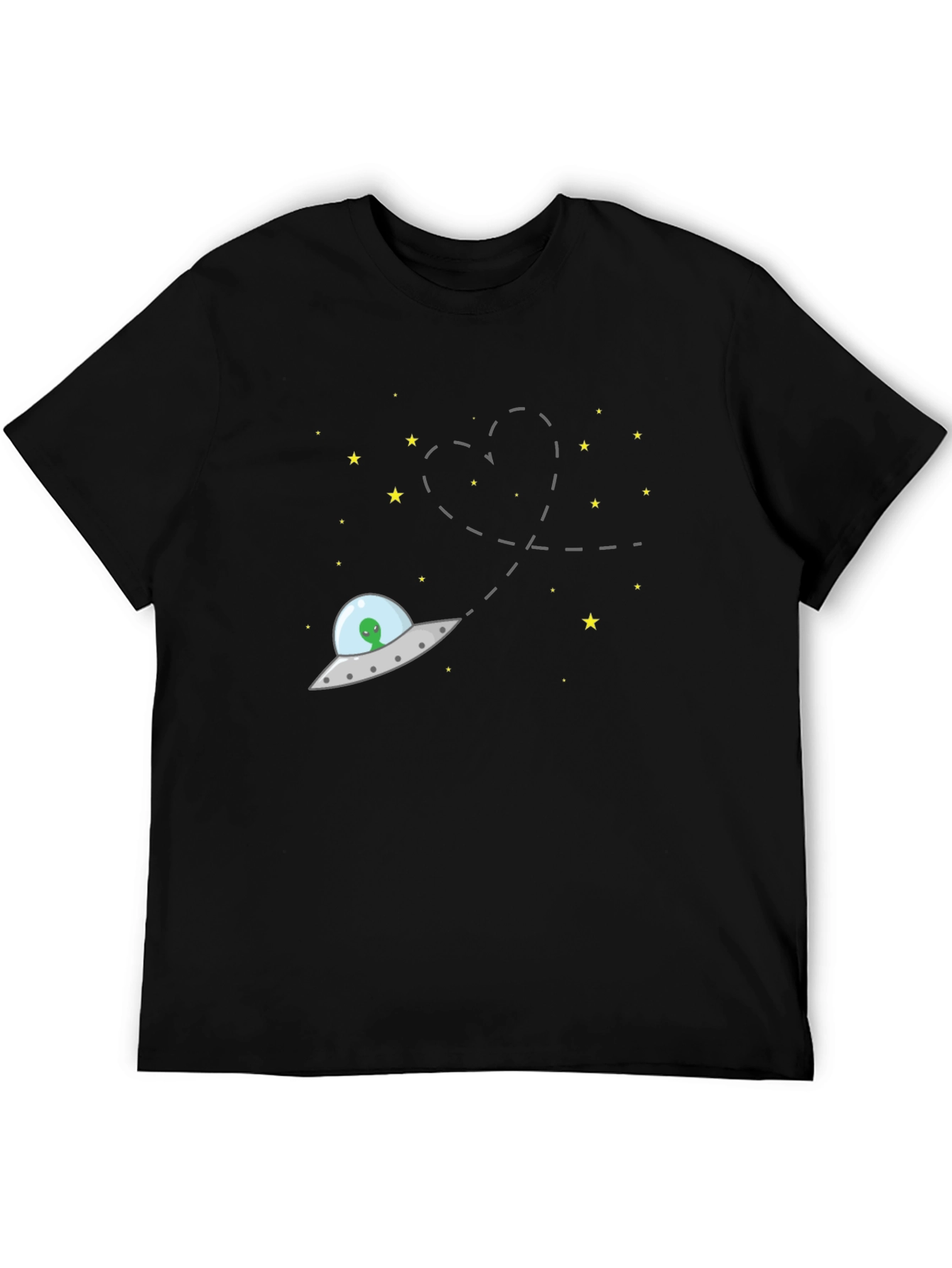 Alien UFO Heart Trail Graphic T-Shirt