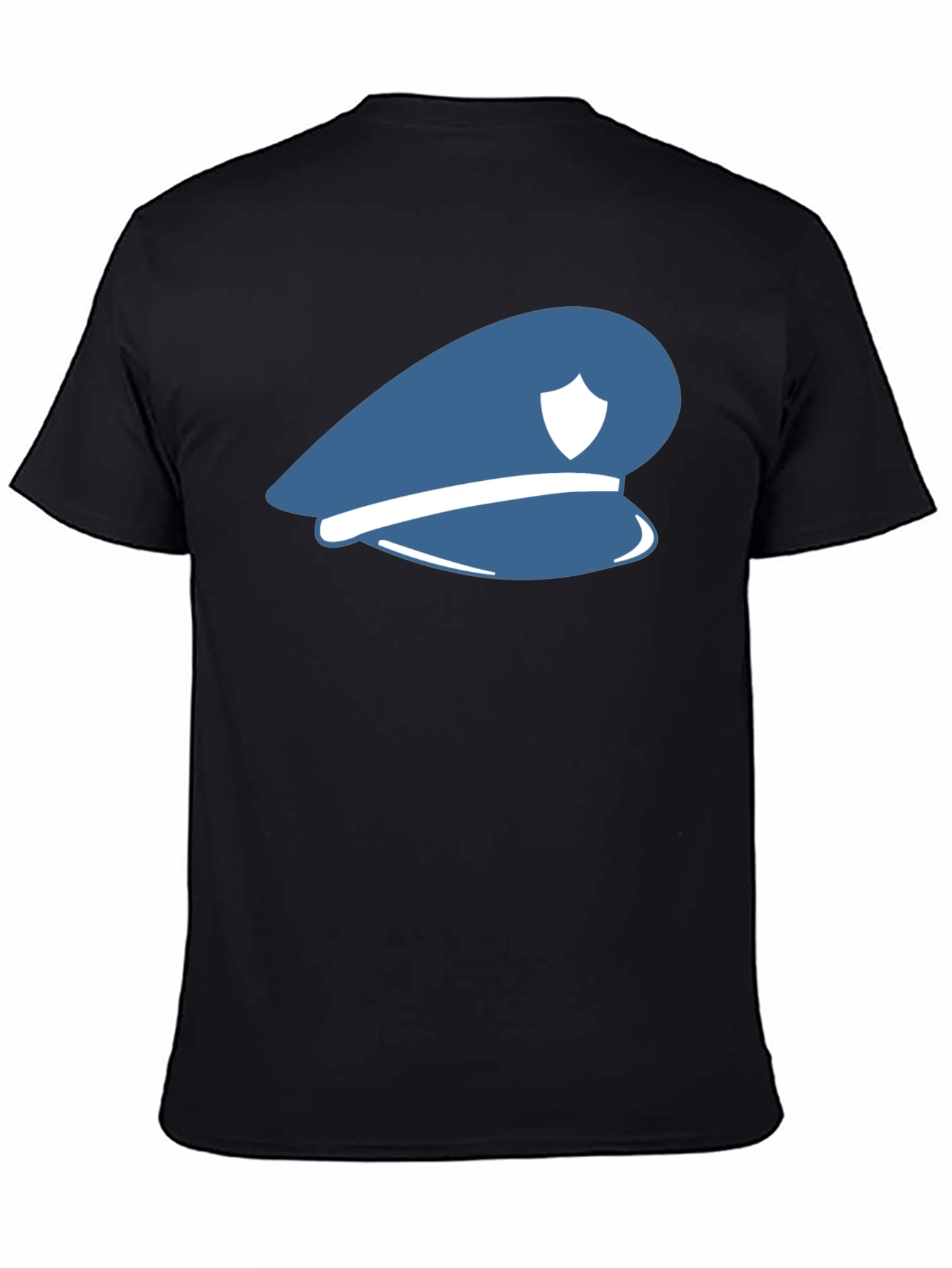 Blue Police Hat Graphic T-Shirt - Stylish Cotton Tee