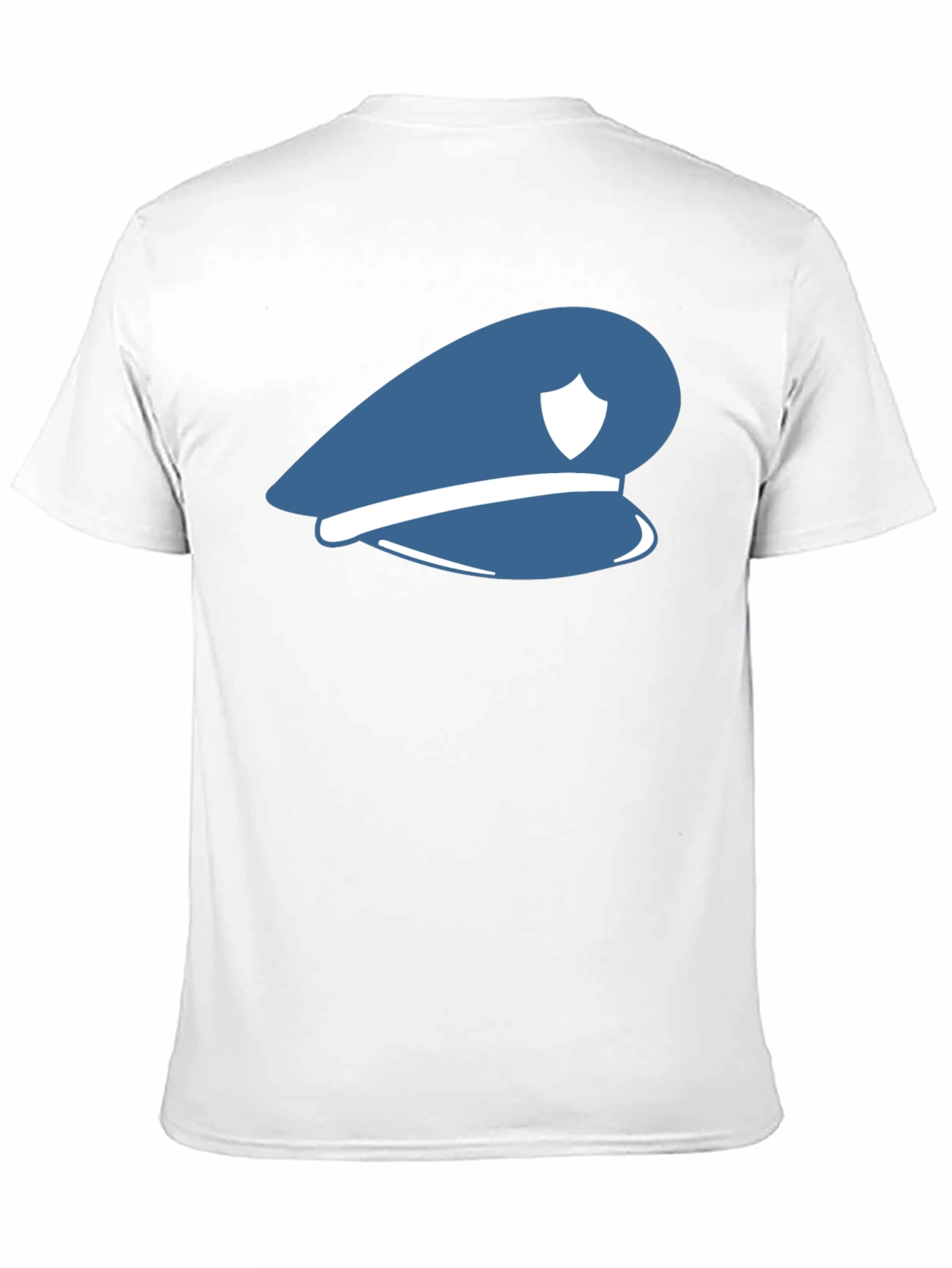 Blue Police Hat Graphic T-Shirt - Stylish Cotton Tee