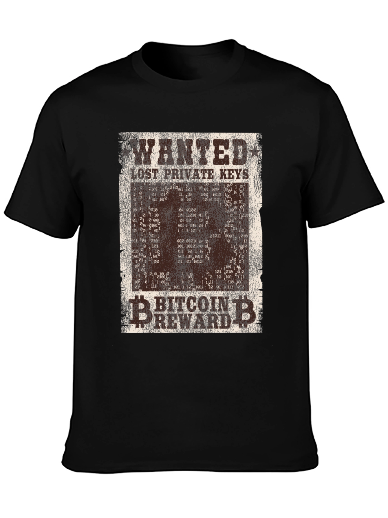 Bitcoin Wanted Lost Keys Crypto T-Shirt