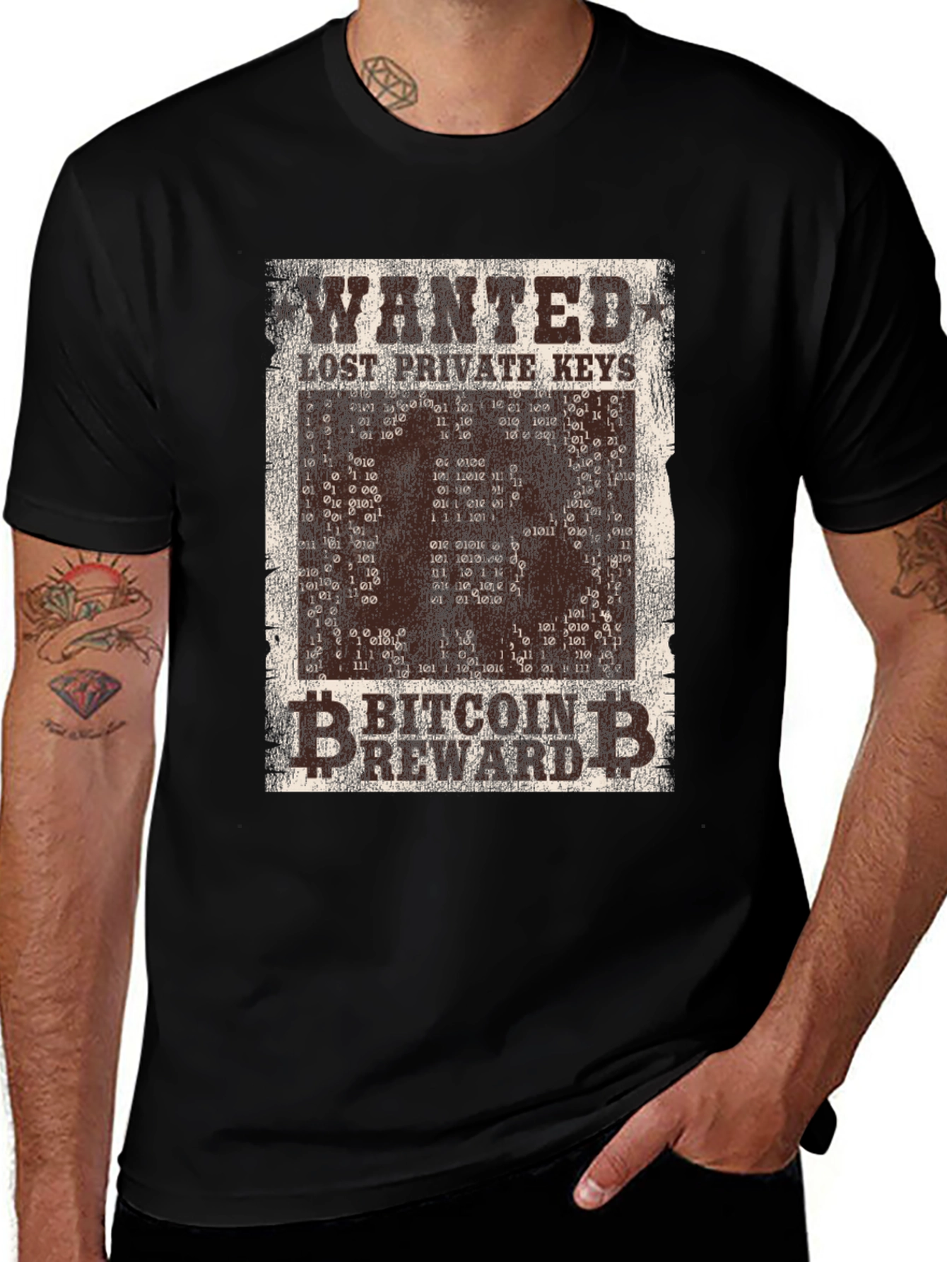 Bitcoin Wanted Lost Keys Crypto T-Shirt
