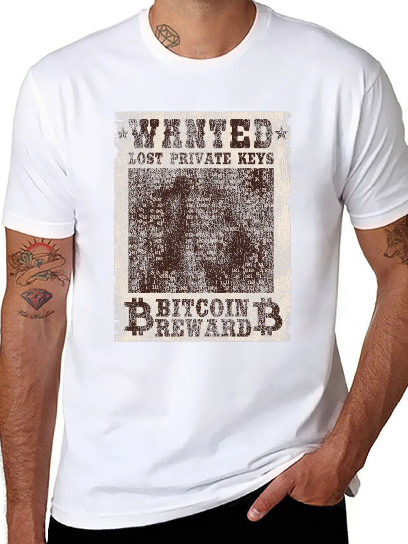 Bitcoin Wanted Lost Keys Crypto T-Shirt