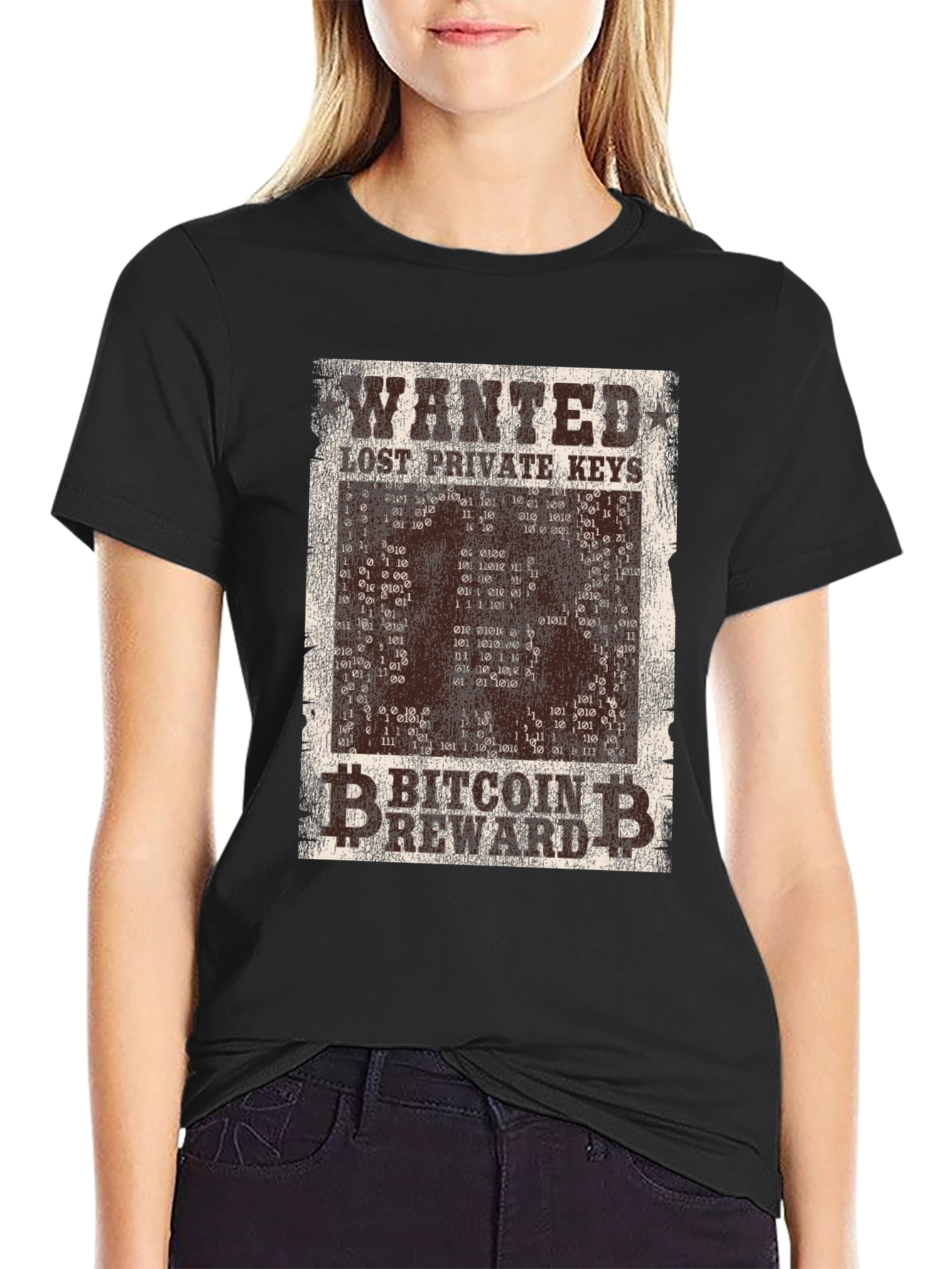 Bitcoin Wanted Lost Keys Crypto T-Shirt