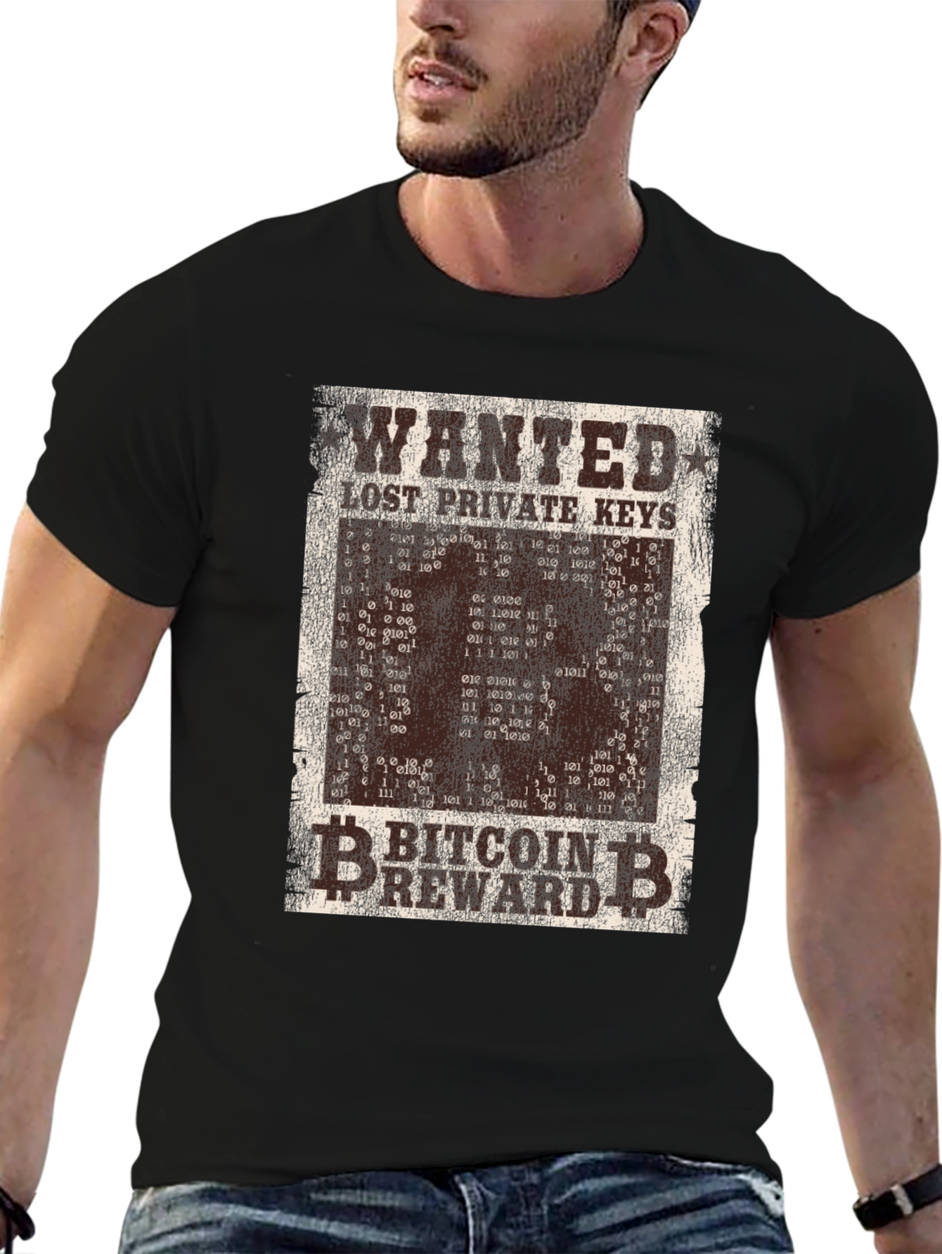 Bitcoin Wanted Lost Keys Crypto T-Shirt