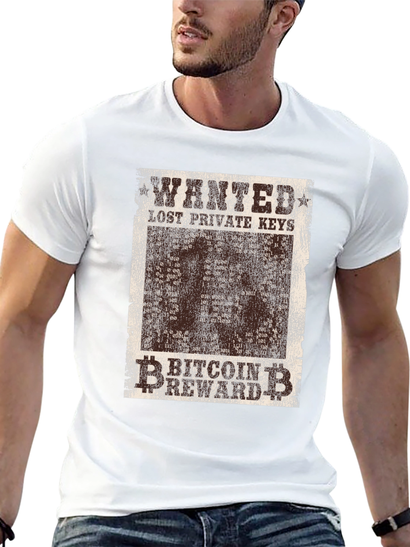 Bitcoin Wanted Lost Keys Crypto T-Shirt