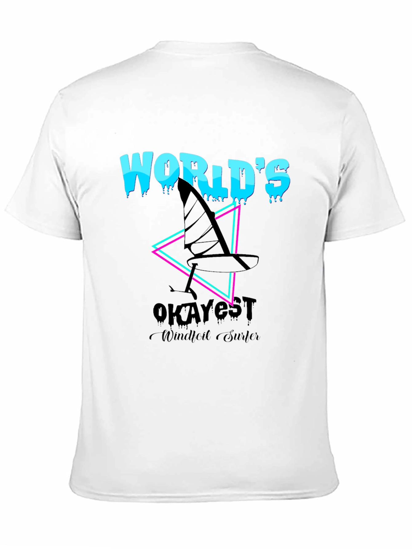 Worlds Okayest Windfoil Surfer T-Shirt - Black