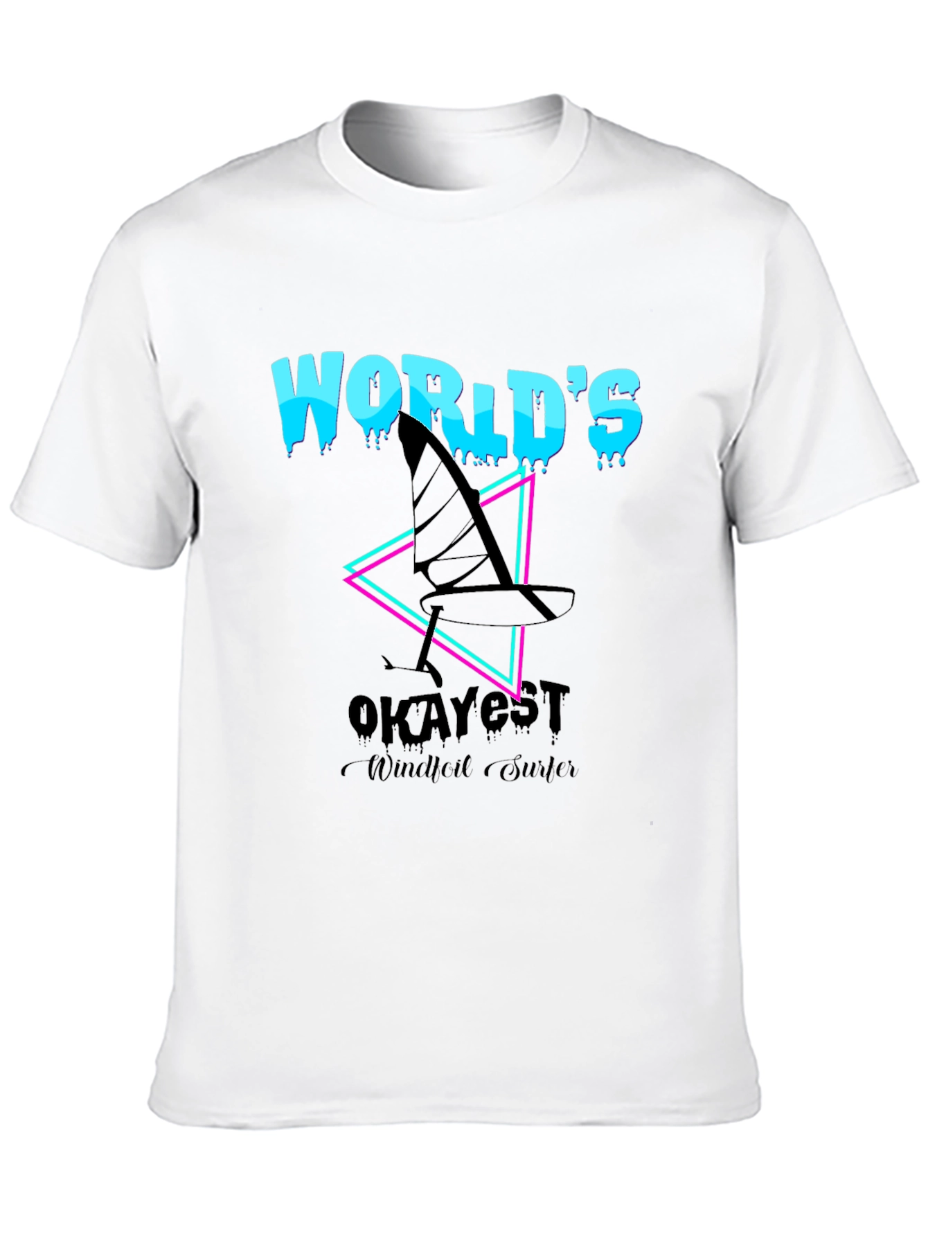 Worlds Okayest Windfoil Surfer T-Shirt - Black