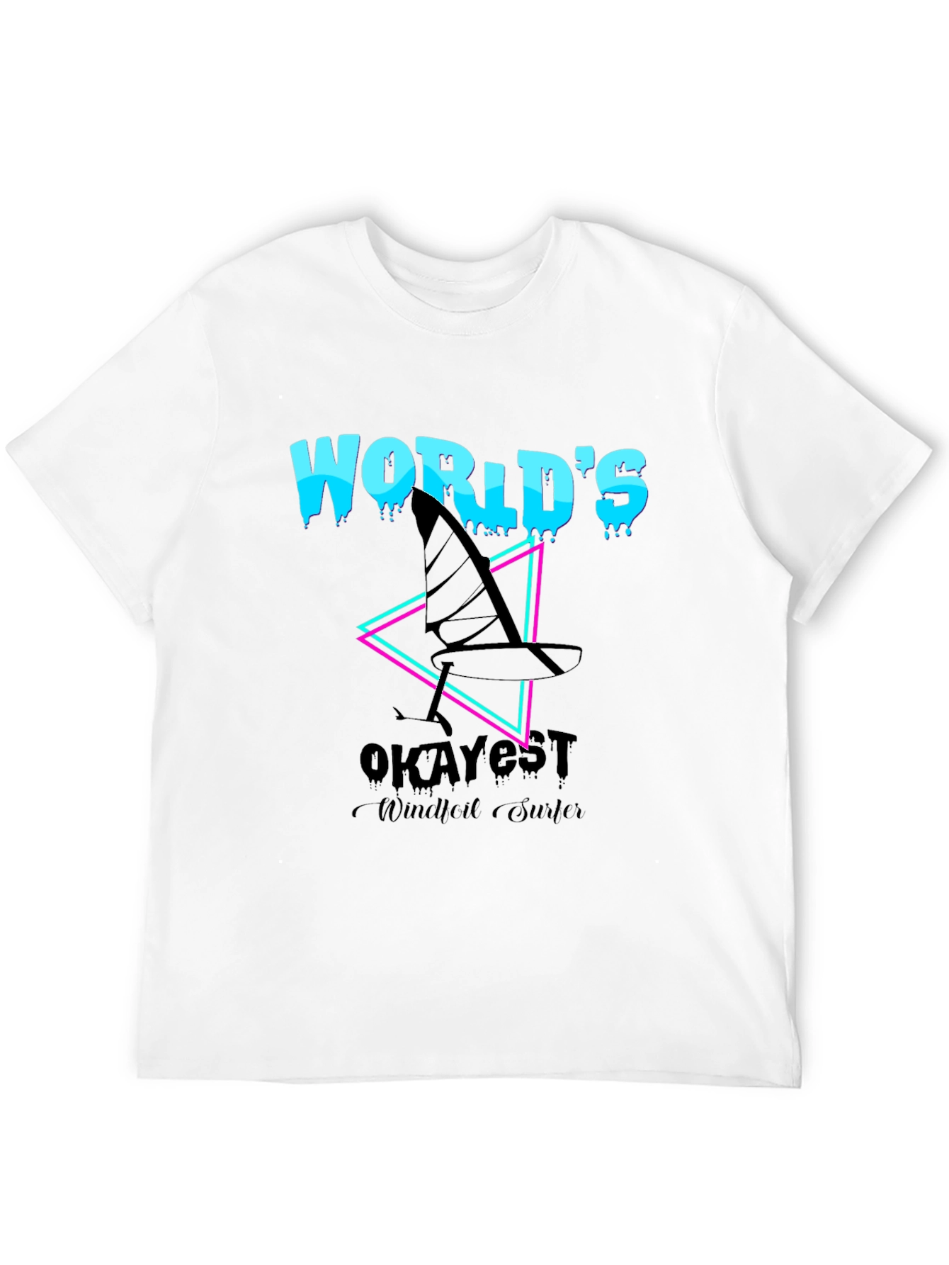 Worlds Okayest Windfoil Surfer T-Shirt - Black