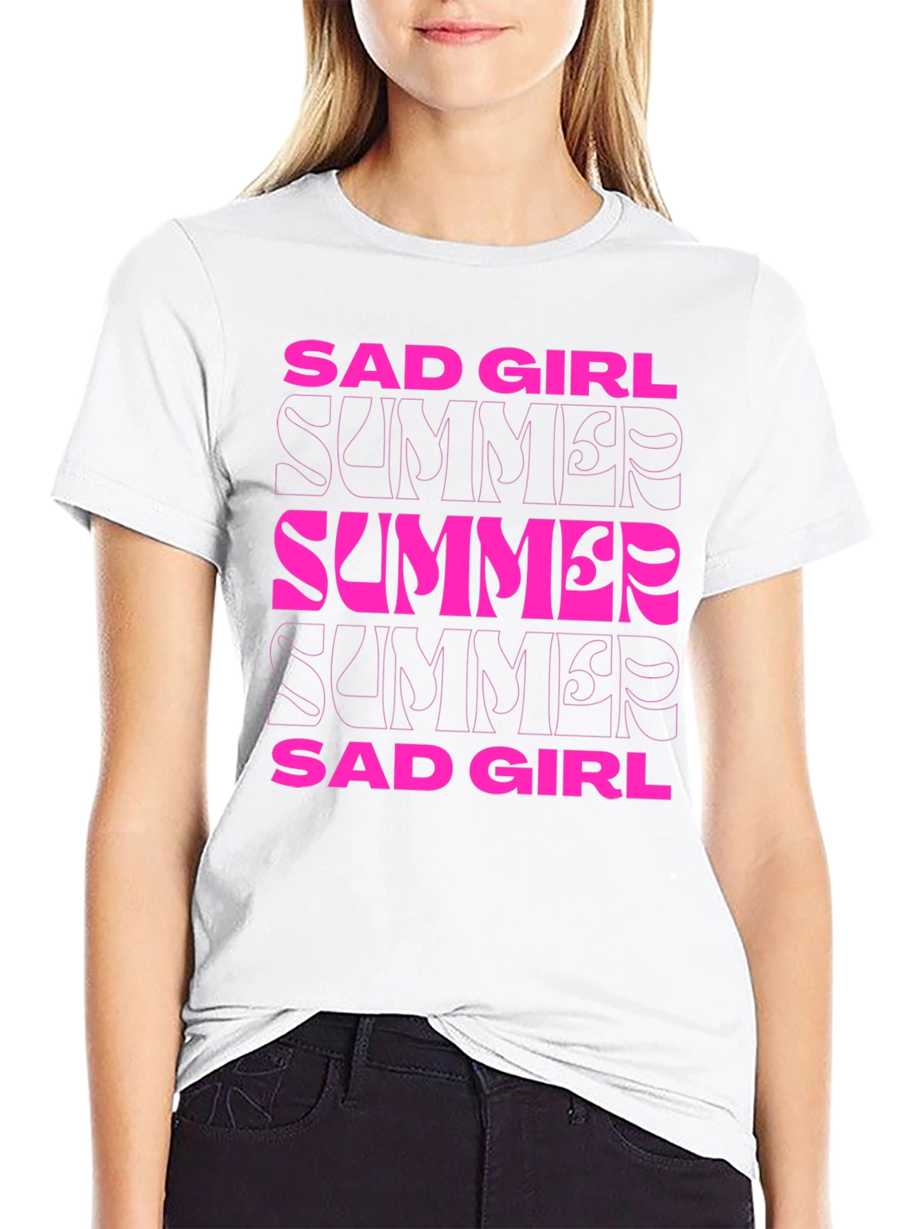 Sad Girl Summer Graphic Tee - Stylish Comfort