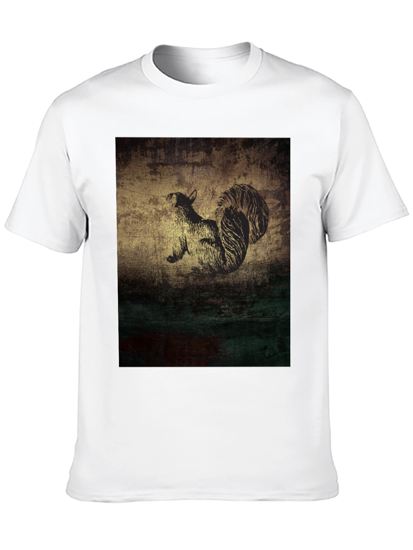 Squirrel Graphic Print Black T-Shirt