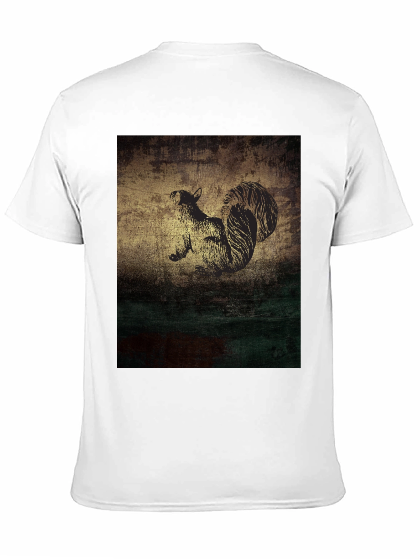 Squirrel Graphic Print Black T-Shirt