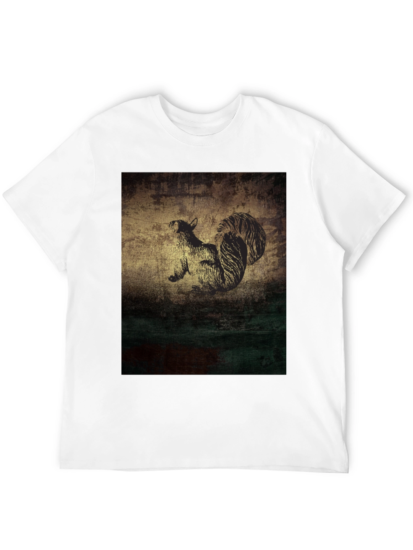 Squirrel Graphic Print Black T-Shirt