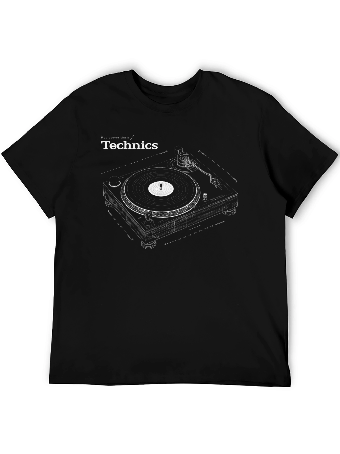 Technics Turntable Black Graphic T-Shirt