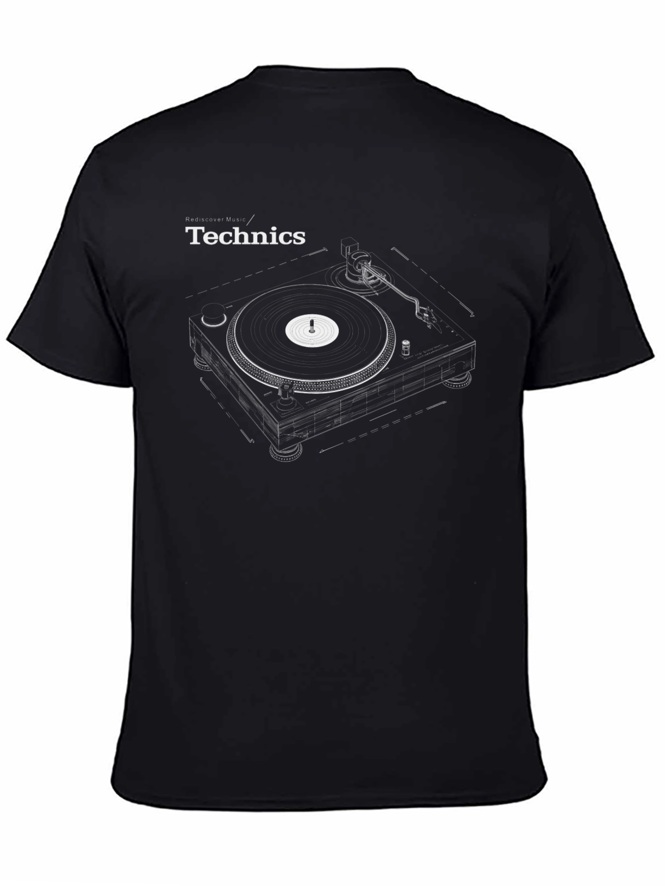 Technics Turntable Black Graphic T-Shirt