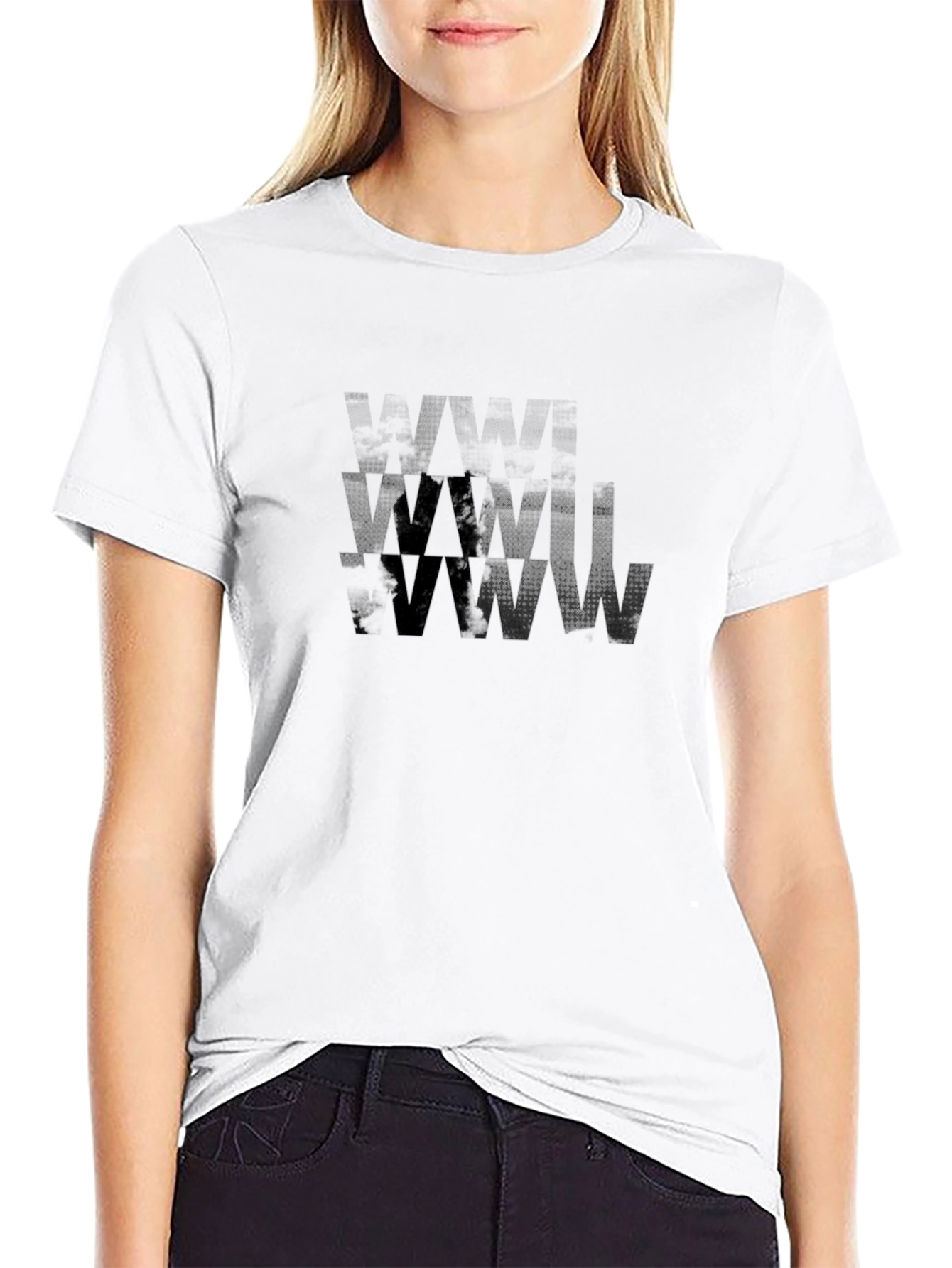 Abstract Black Graphic Print T-Shirt