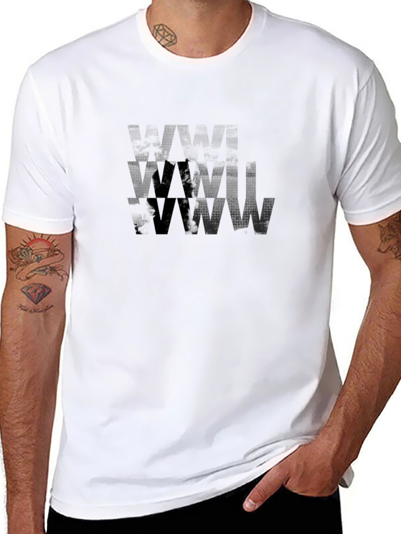 Abstract Black Graphic Print T-Shirt