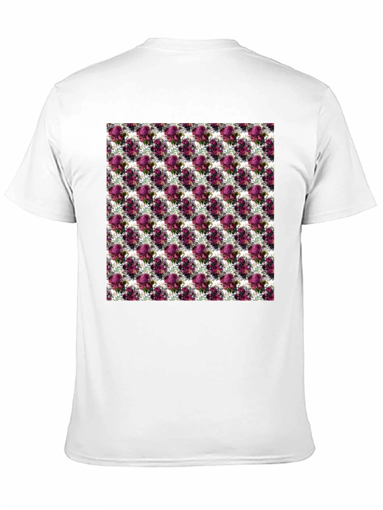 Floral Pattern Black T-Shirt