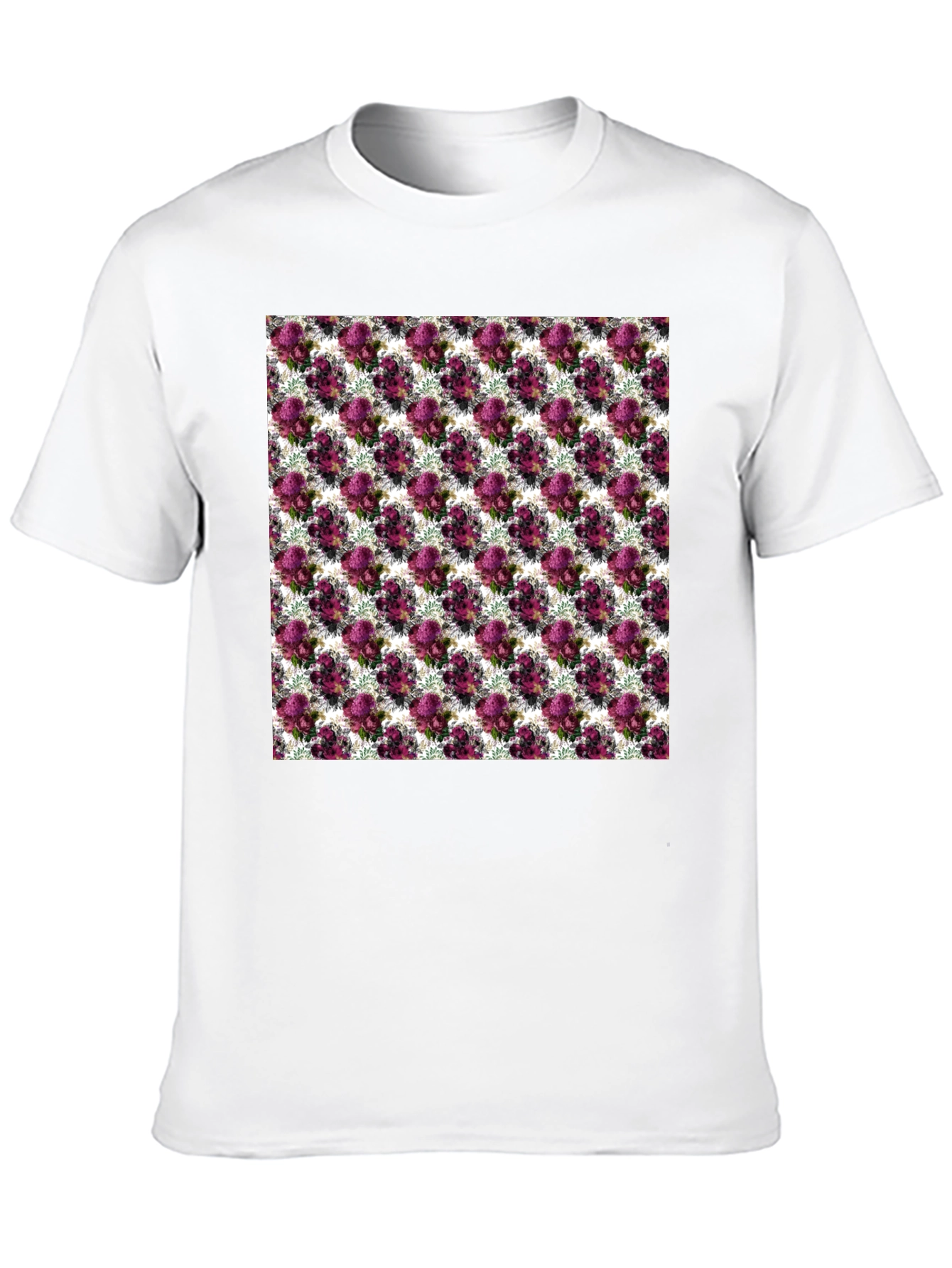 Floral Pattern Black T-Shirt