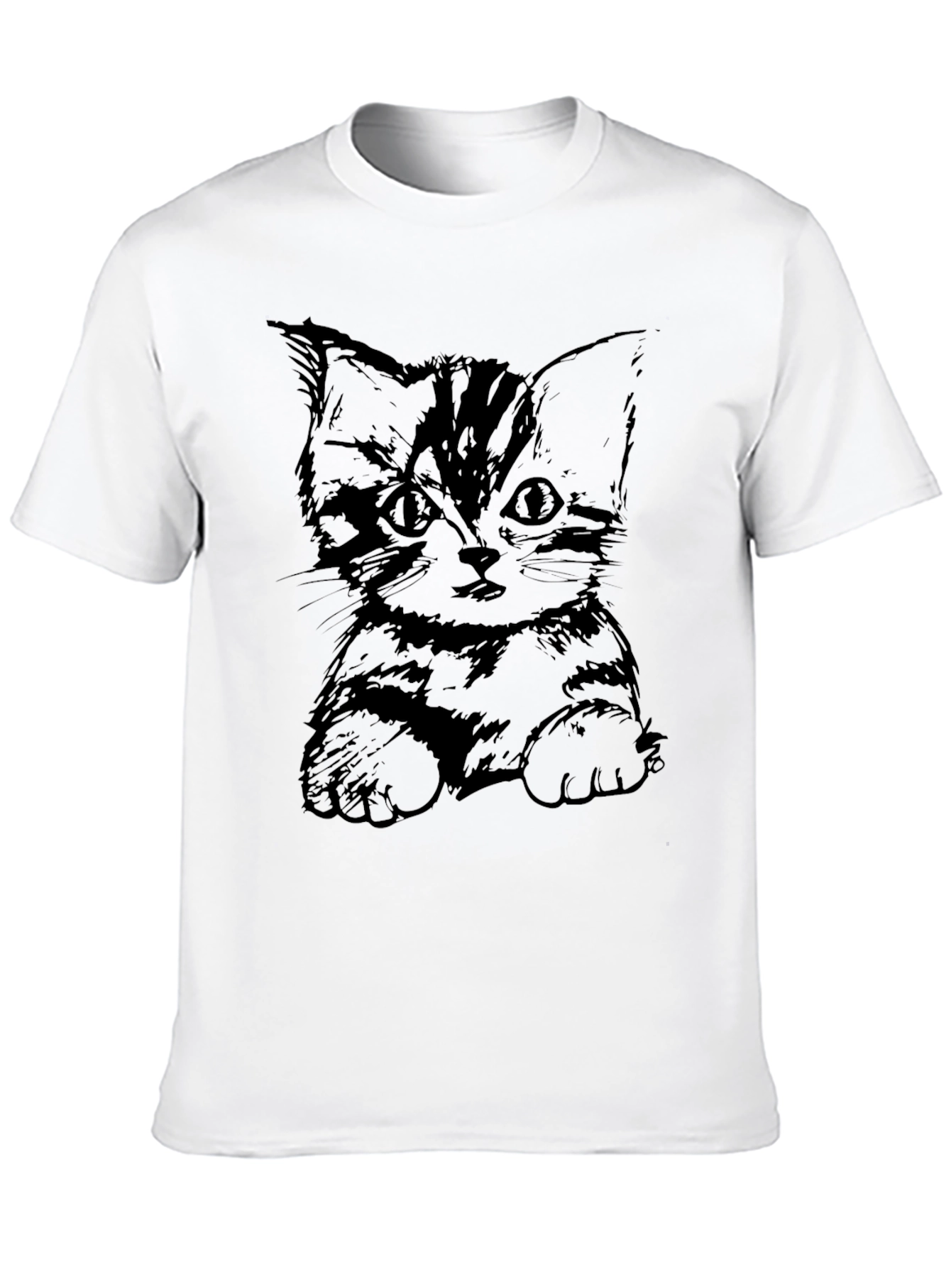 Cute Kitten Graphic Tee - Black Cat Lover T-Shirt