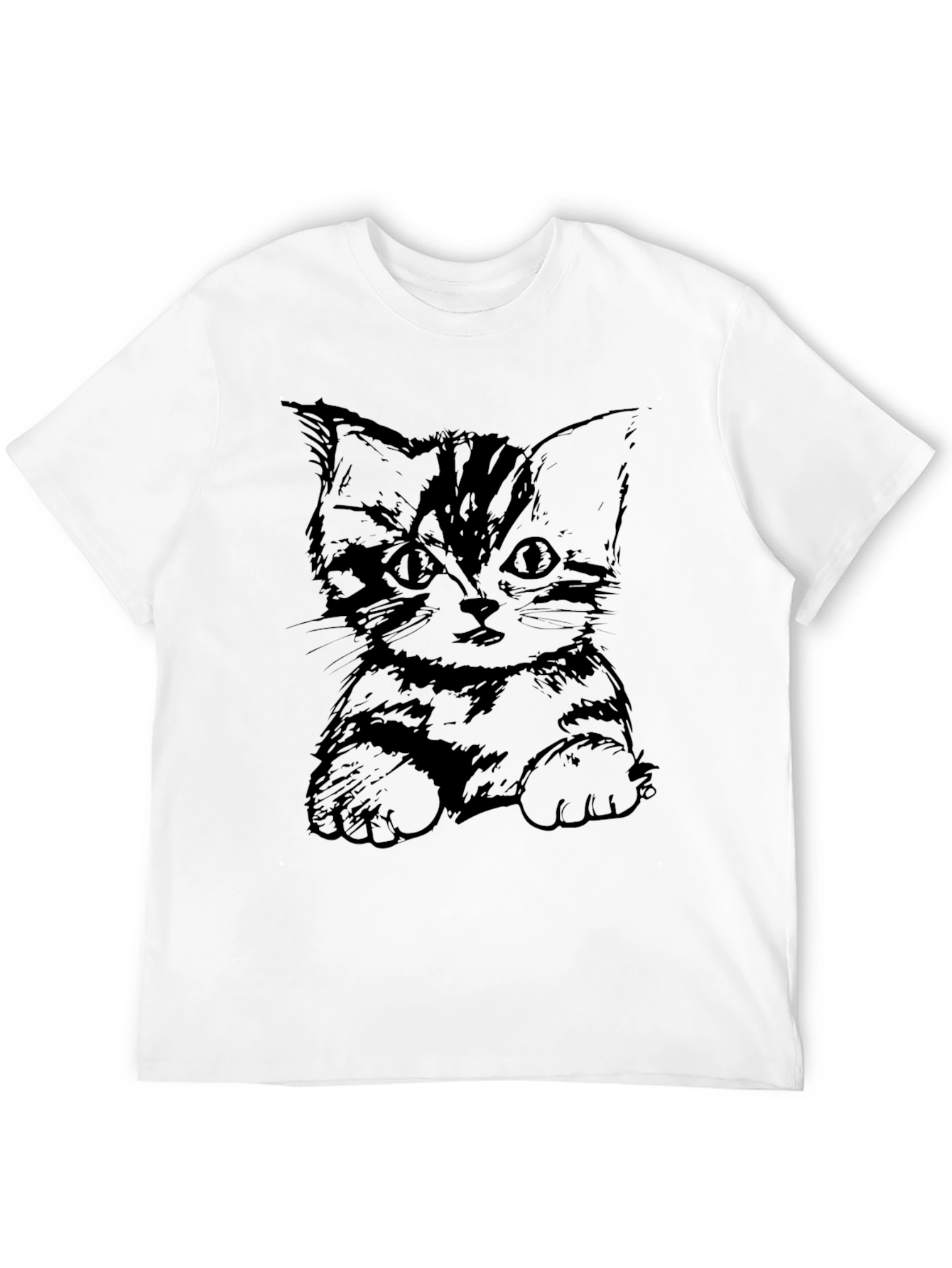 Cute Kitten Graphic Tee - Black Cat Lover T-Shirt